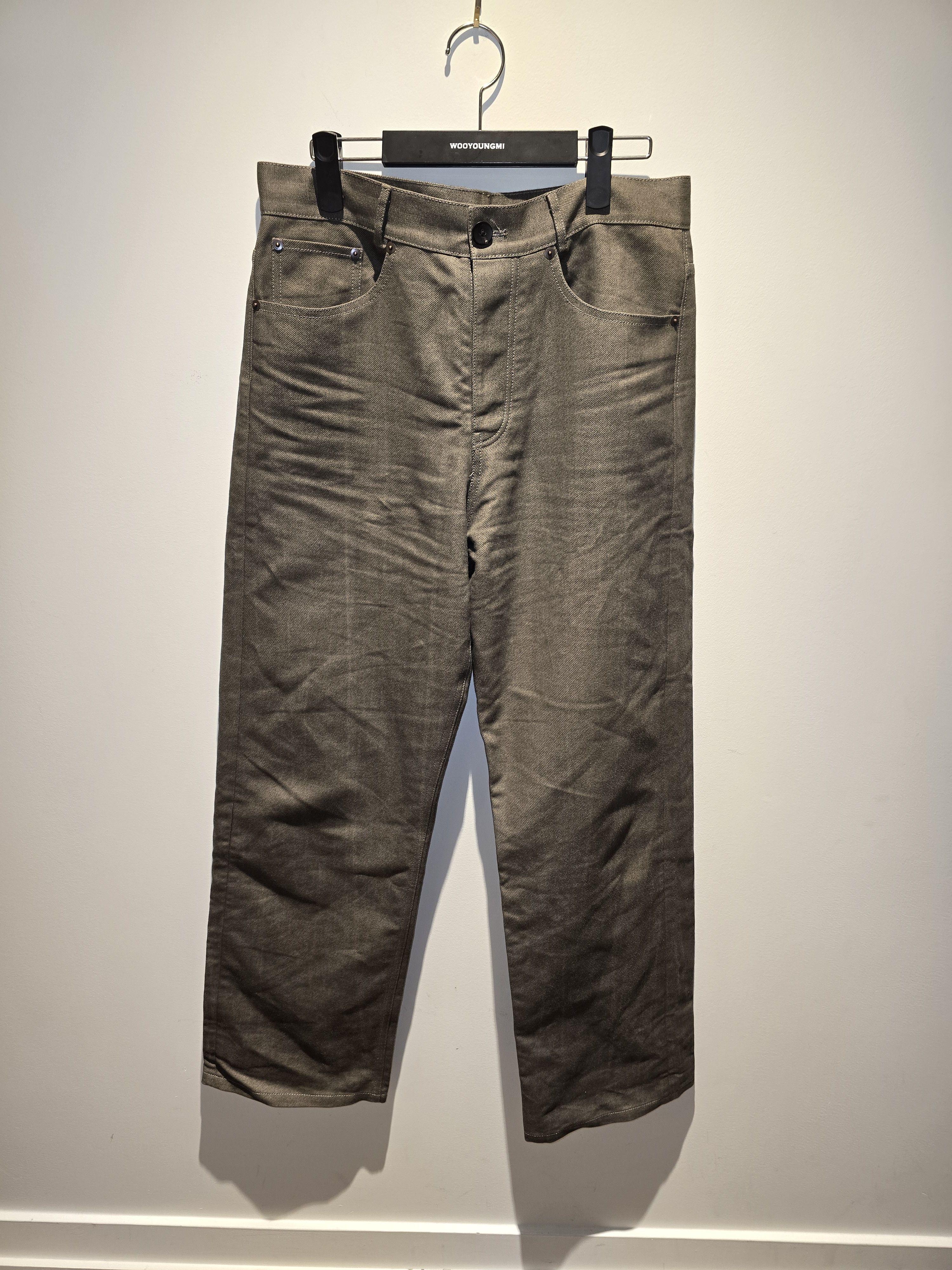 Aviva Jifei Xue Aviva Jifei Xue Khaki Uneven Ink 5 Pocket Jeans Size US 32 / EU 48 - 3 Thumbnail