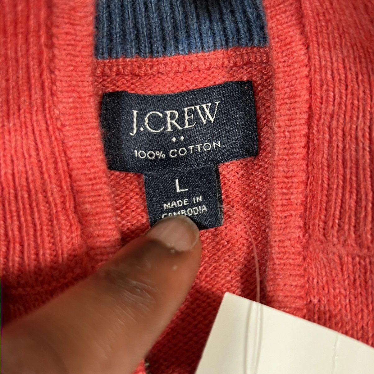 J.Crew J Crew Quarter 1/4 Zip Sweater sz L Salmon Pink Orange Size US L / EU 52-54 / 3 - 4 Thumbnail