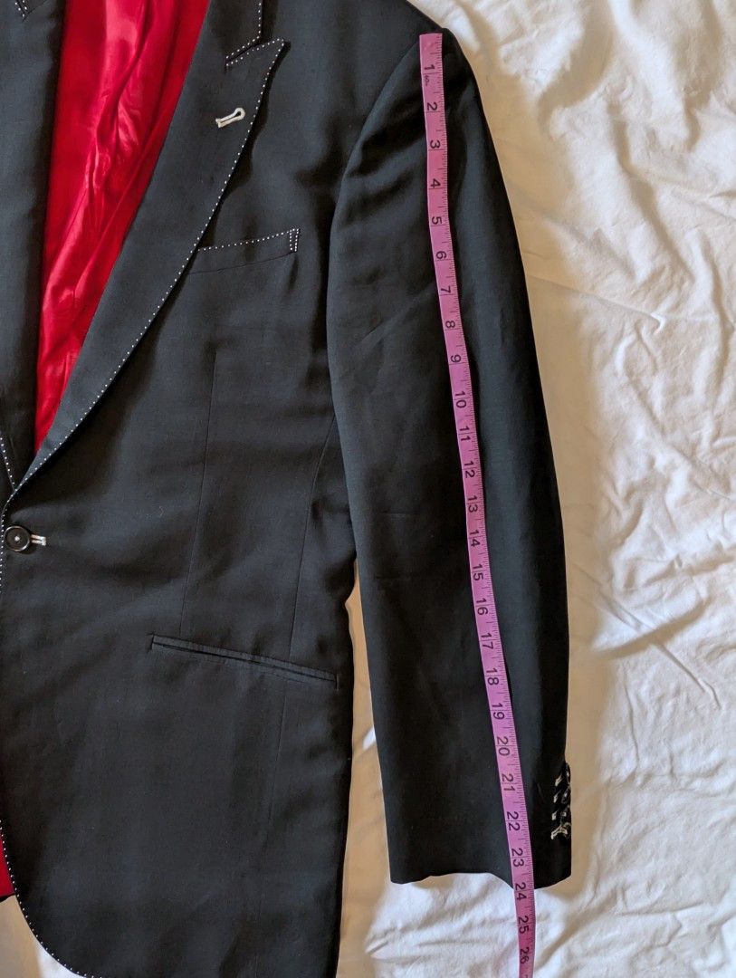 Other Black Alexander Nash peak lapel blazer with pick stitch, 42R Size 42R - 7 Thumbnail