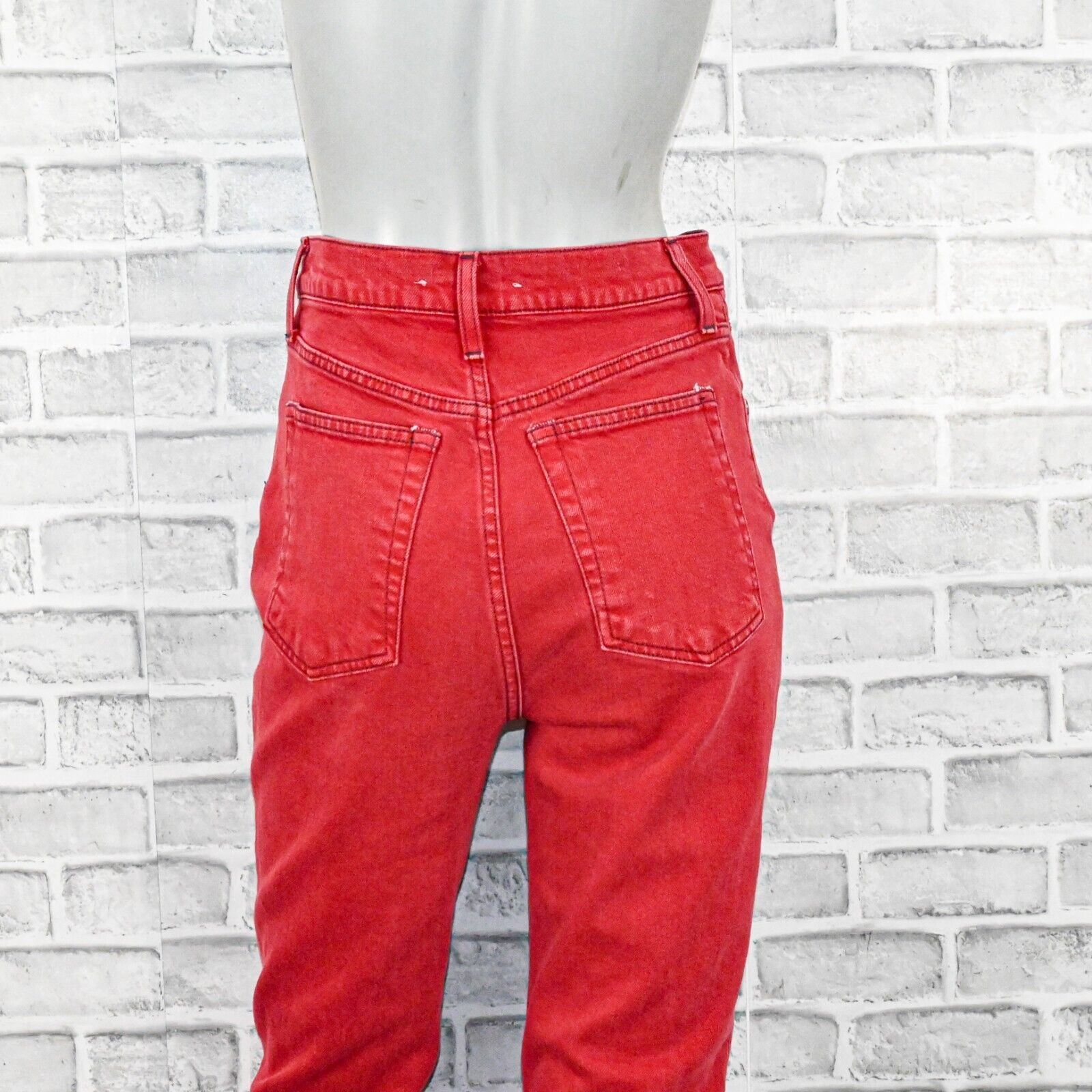 Helmut Lang Helmut Lang High Waist Spikes Jeans in Red Oxidize stone Size 28" / US 6 / IT 42 - 14 Thumbnail