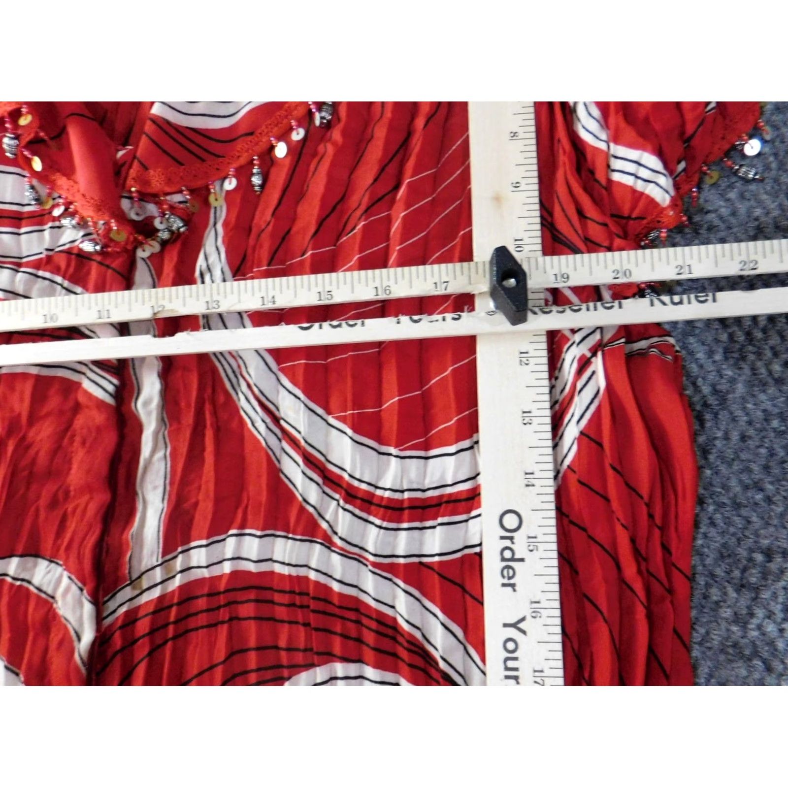 Vintage Dressbarn Womens Blouse 3X Red Button-Up Tunic Casual Geometric Stretch Knit Polyester Modern Designer Womens 3X Plus Size XXL / US 16-18 / IT 52-54 - 6 Thumbnail