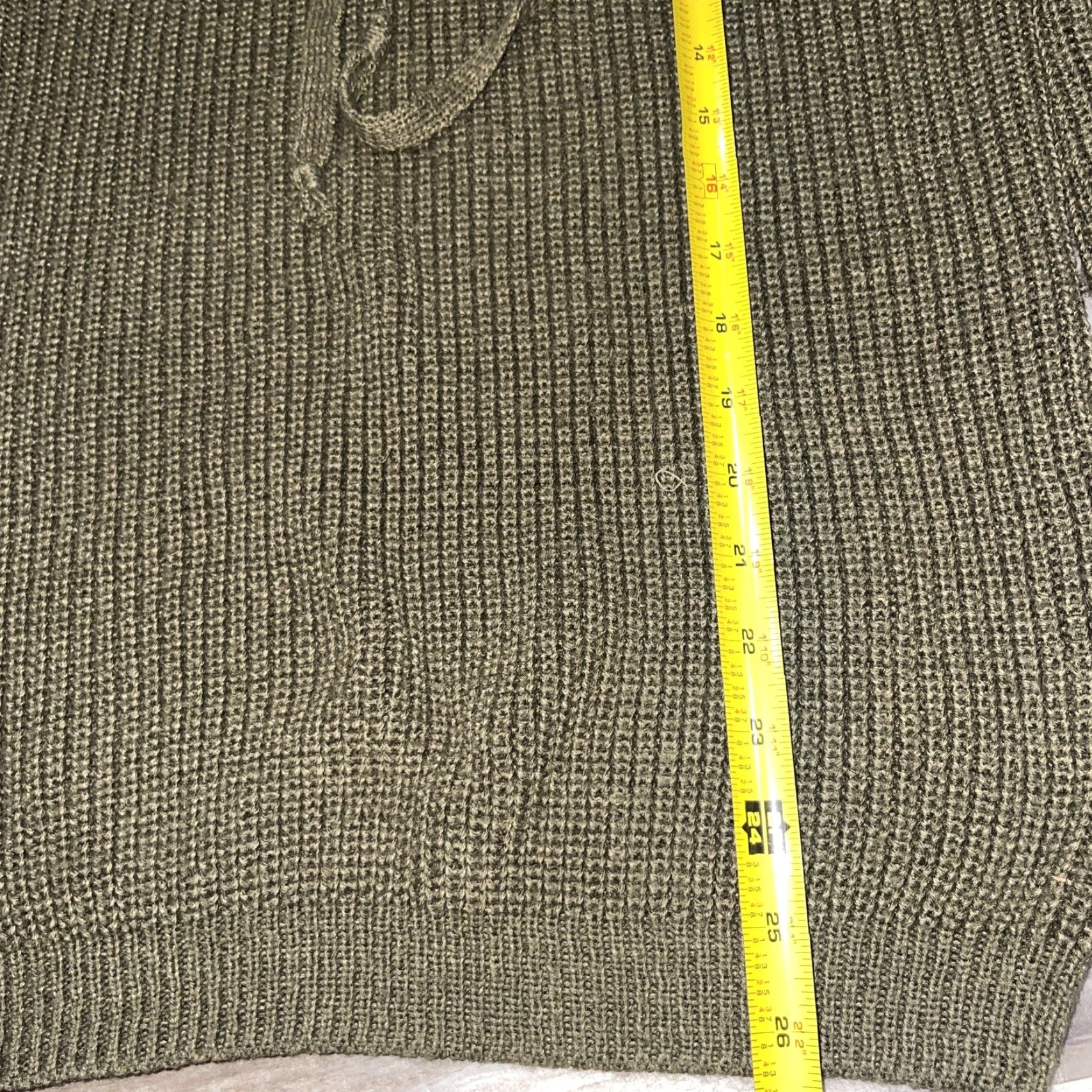 Vintage MIRACLE Women's Sweater 3/4 Sleeve Crewneck Lace Up Chest Dark Olive Army Green M/L Women Size M / US 6-8 / IT 42-44 - 4 Thumbnail