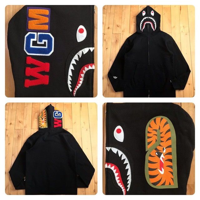 Bape BAPE WGM Shark Full Zip Hoodie Black a bathing ape Size US L / EU 52-54 / 3 - 1 Thumbnail