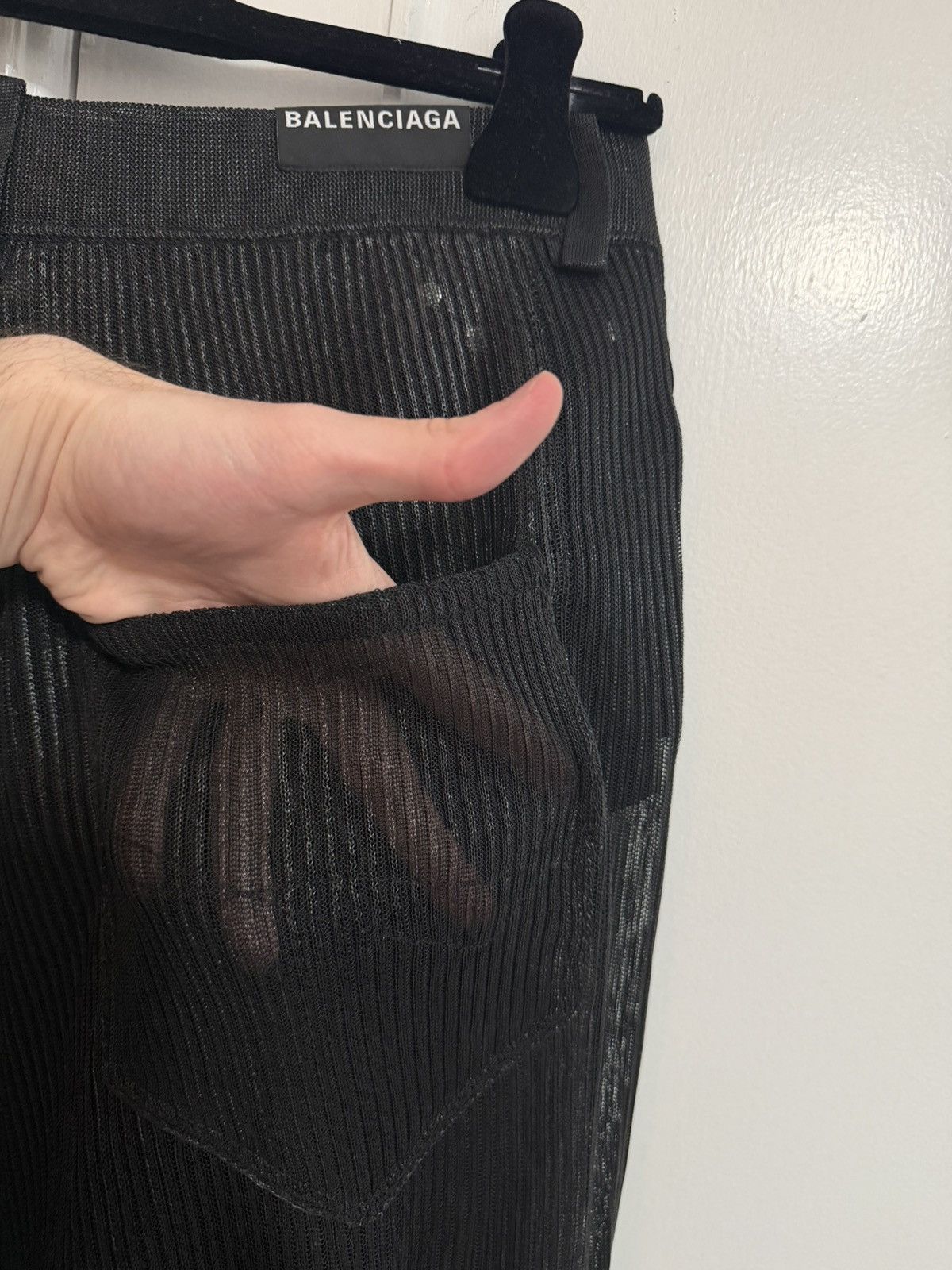Balenciaga Fall 23 Rubberized Rib Knit Baggy Pant [S] Size US 30 / EU 46 - 4 Thumbnail