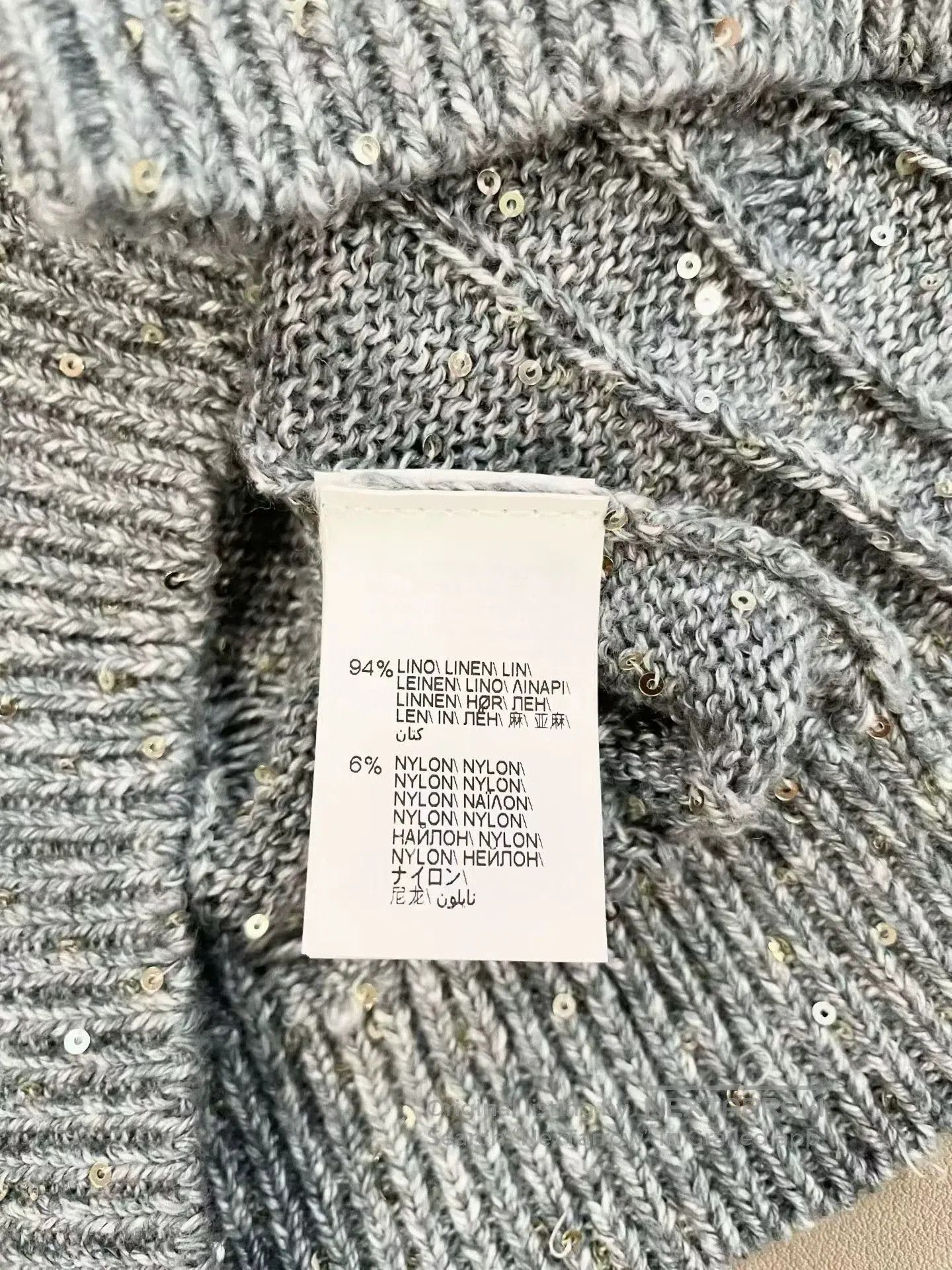 Brunello Cucinelli sequined knit tank top in gray-blue. Size US XS / EU 42 / 0 - 5 Thumbnail