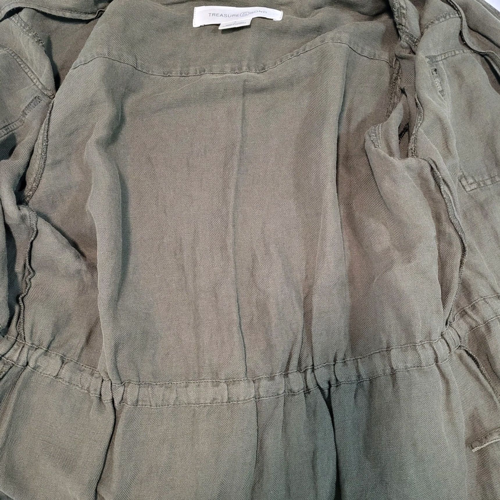 Treasure & Bond Treasure & Bond Jacket Green Linen Blend Unlined Drawstring Waist Military Jacket Small Size S / US 4 / IT 40 - 5 Thumbnail