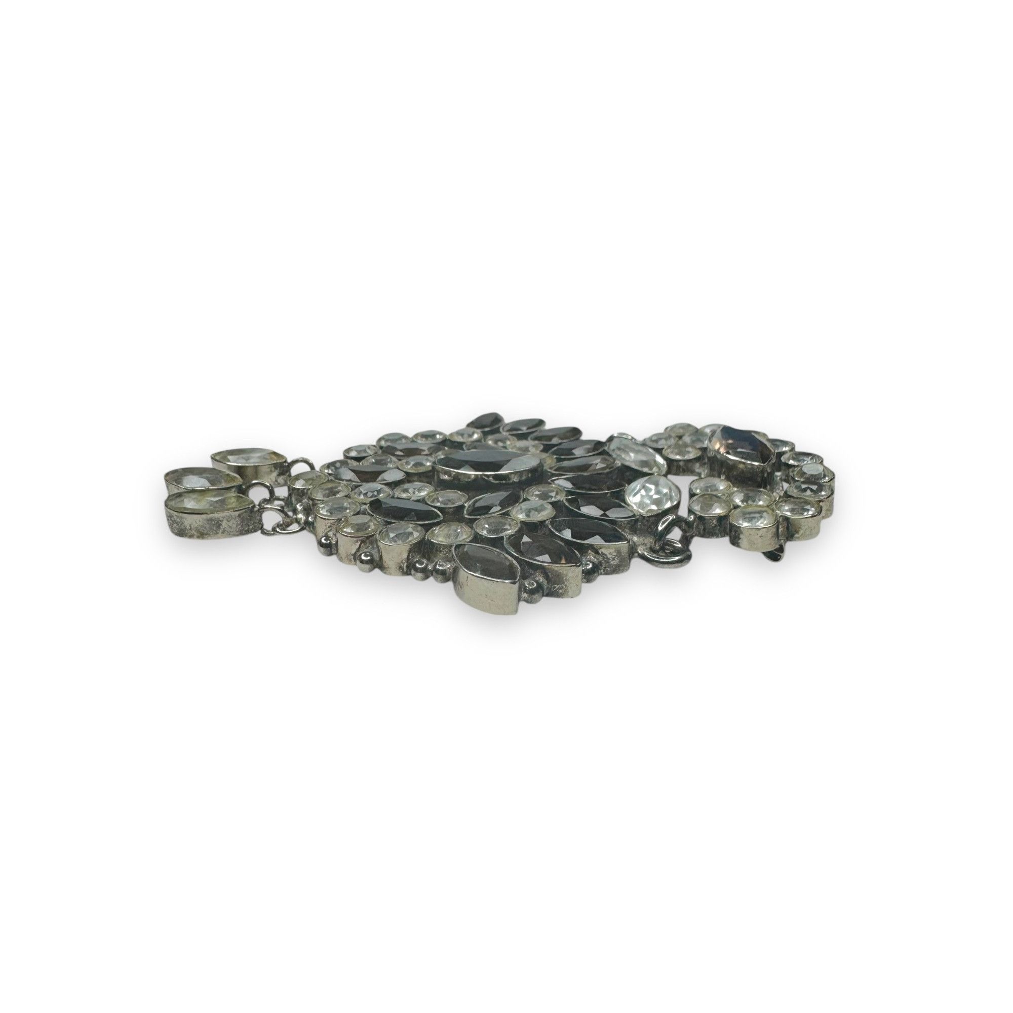 Other Vintage Sterling Silver Smoky Quartz & Crystal Brooch Pin Pe Size ONE SIZE - 8 Thumbnail