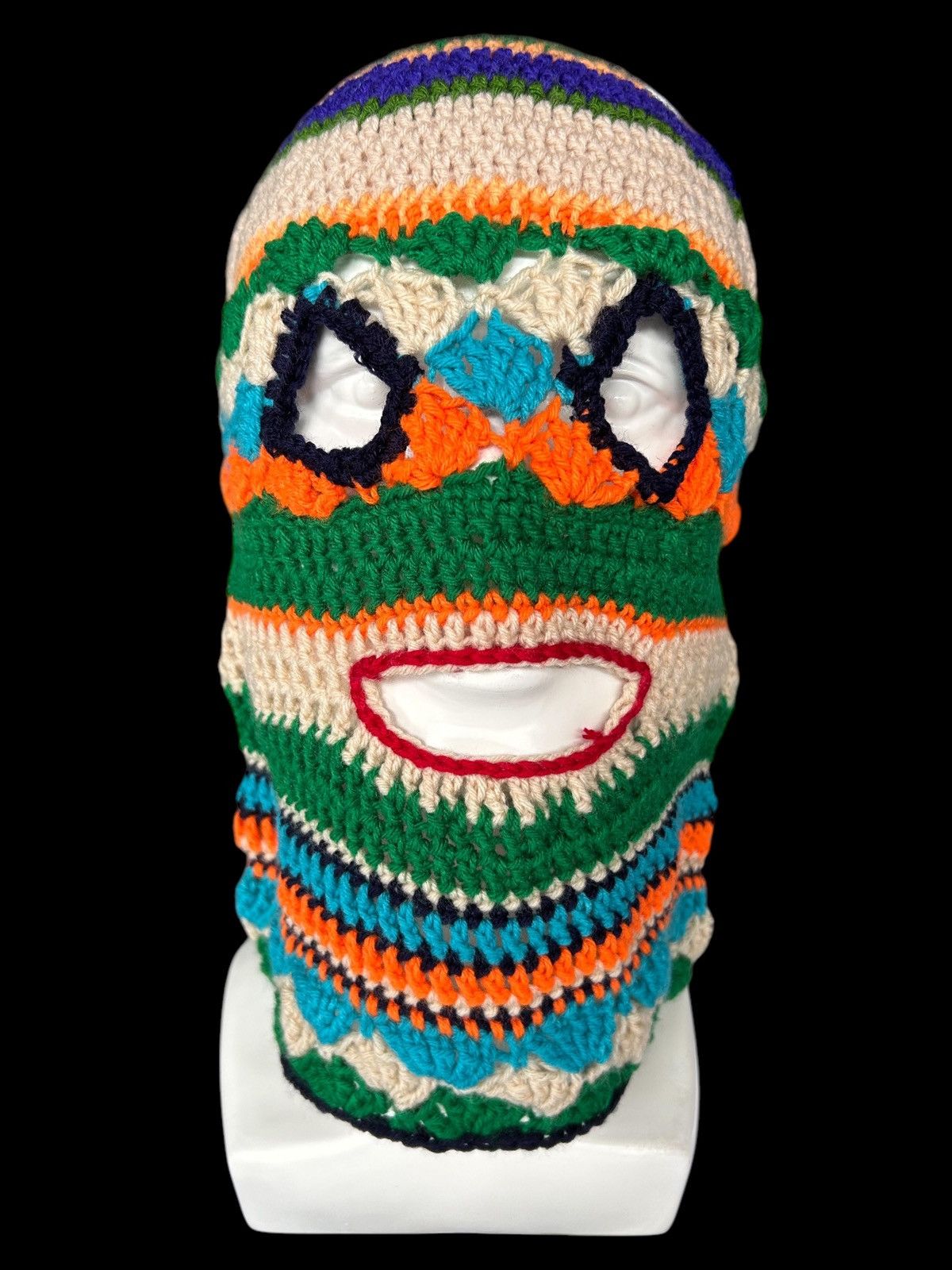 Japanese Brand × Kapital × Vintage Very Rare Crochet Knitted Handmade Balaclava Masked ☠️☠️ Size ONE SIZE - 1 Thumbnail