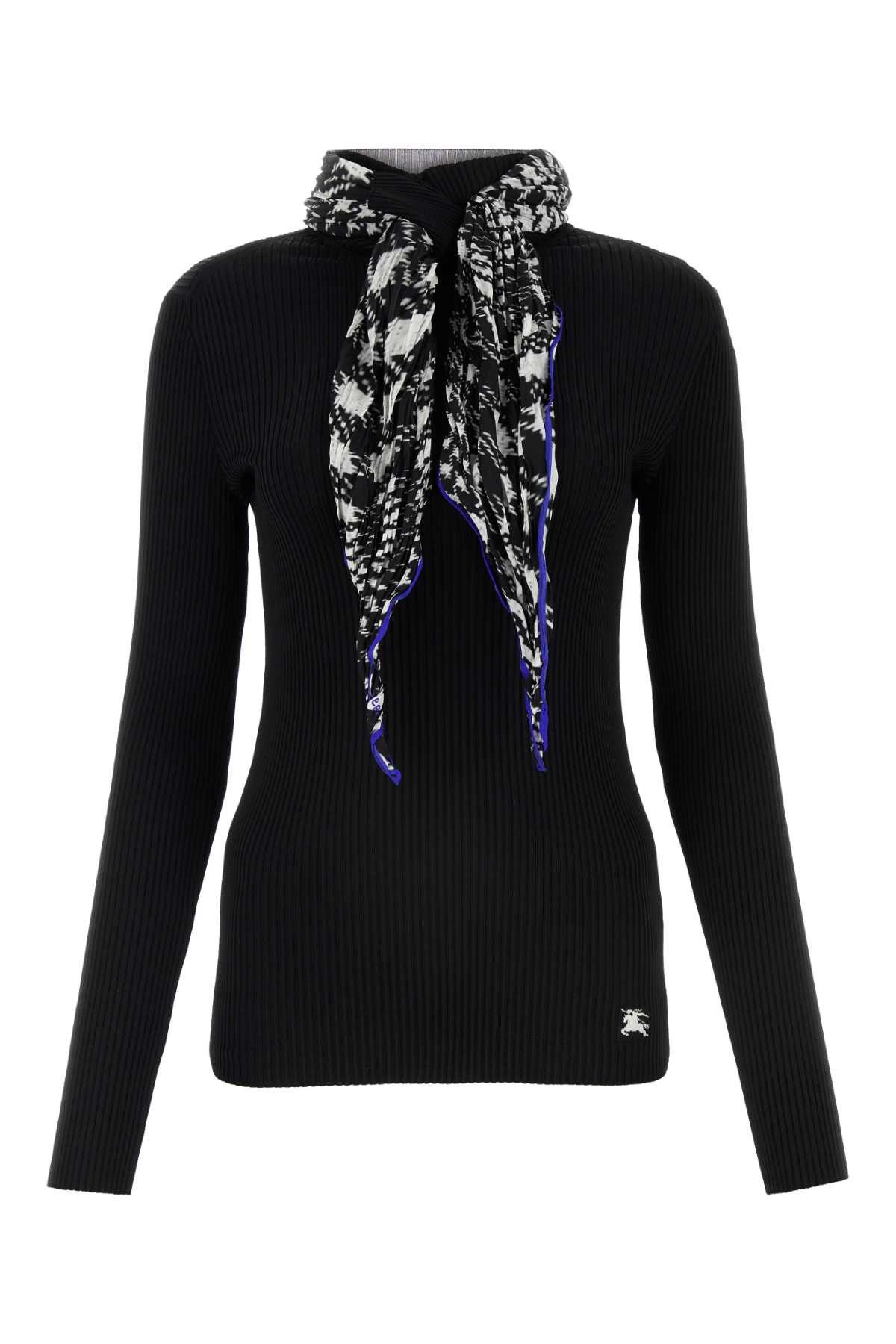 image of Burberry Black Viscose Blend Sweater, Women's (Size Small)