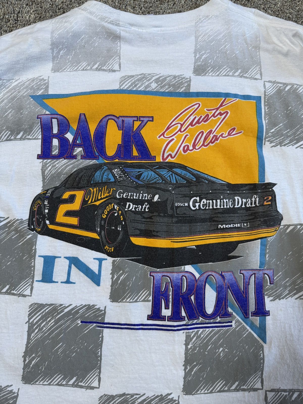 NASCAR Vintage NASCAR 90s Rusty Wallace Checkered Flag tee Size US XXL / EU 58 / 5 - 6 Thumbnail