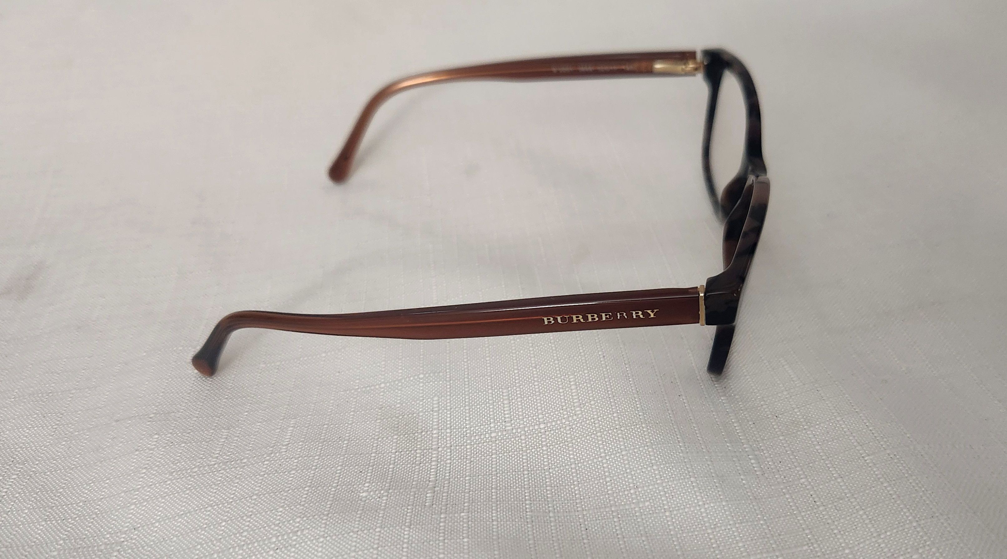 Burberry × Designer Burberry B2201 Italy Made 3648 Eyeglasses 52-17 140 Brown Size ONE SIZE - 4 Thumbnail