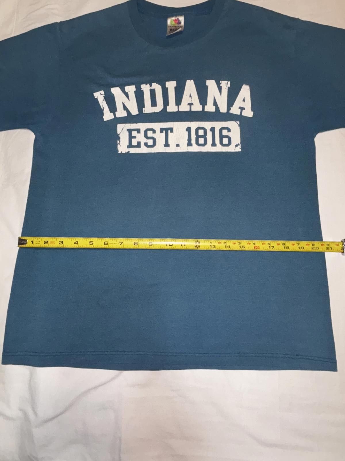 Fruit Of The Loom Vintage Indiana Established 1816 Graphic Tee Size US L / EU 52-54 / 3 - 5 Thumbnail