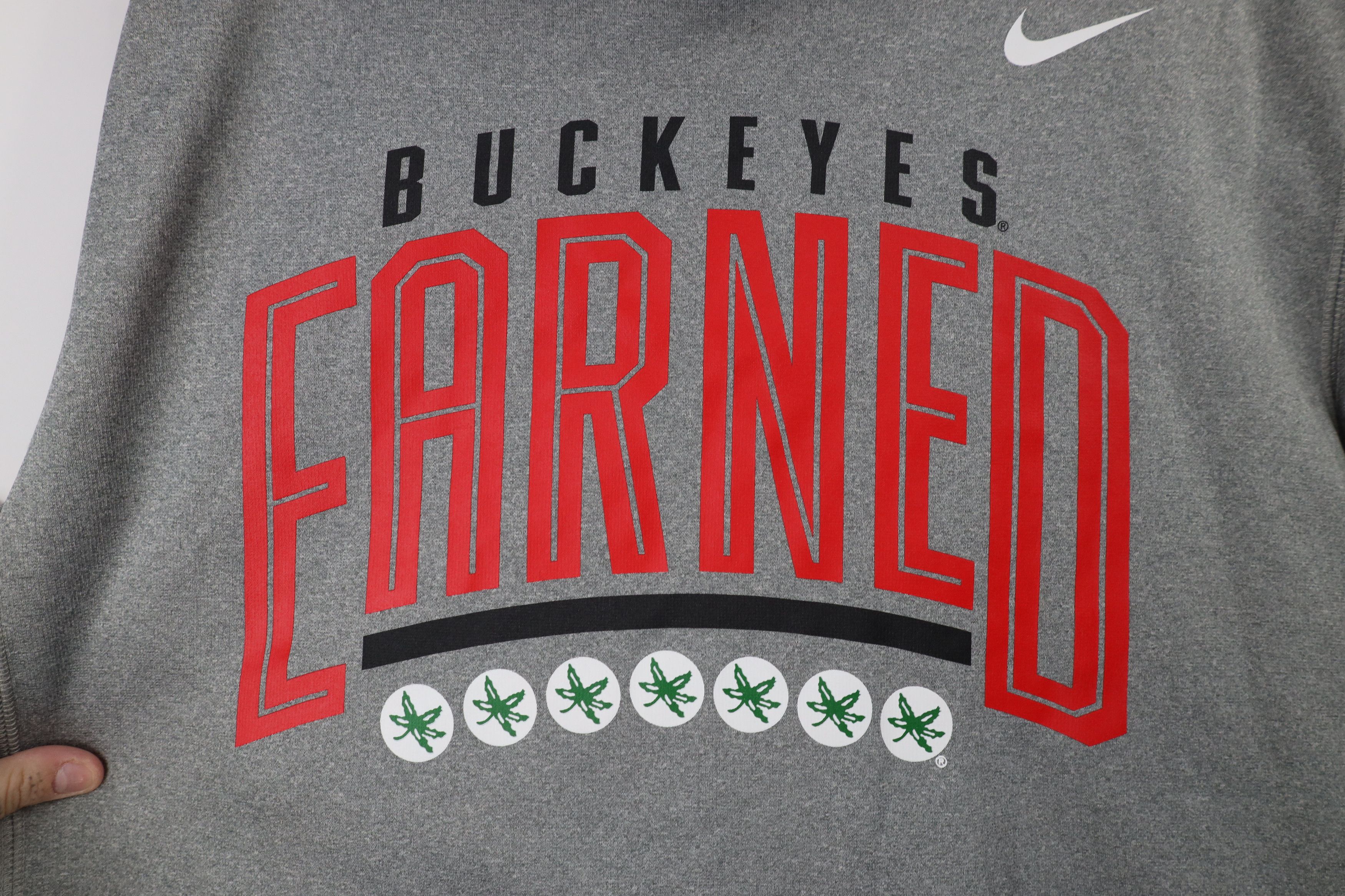 Nike × Vintage Nike Therma Fit Ohio State University Buckeyes Hoodie Gray Size US L / EU 52-54 / 3 - 6 Thumbnail