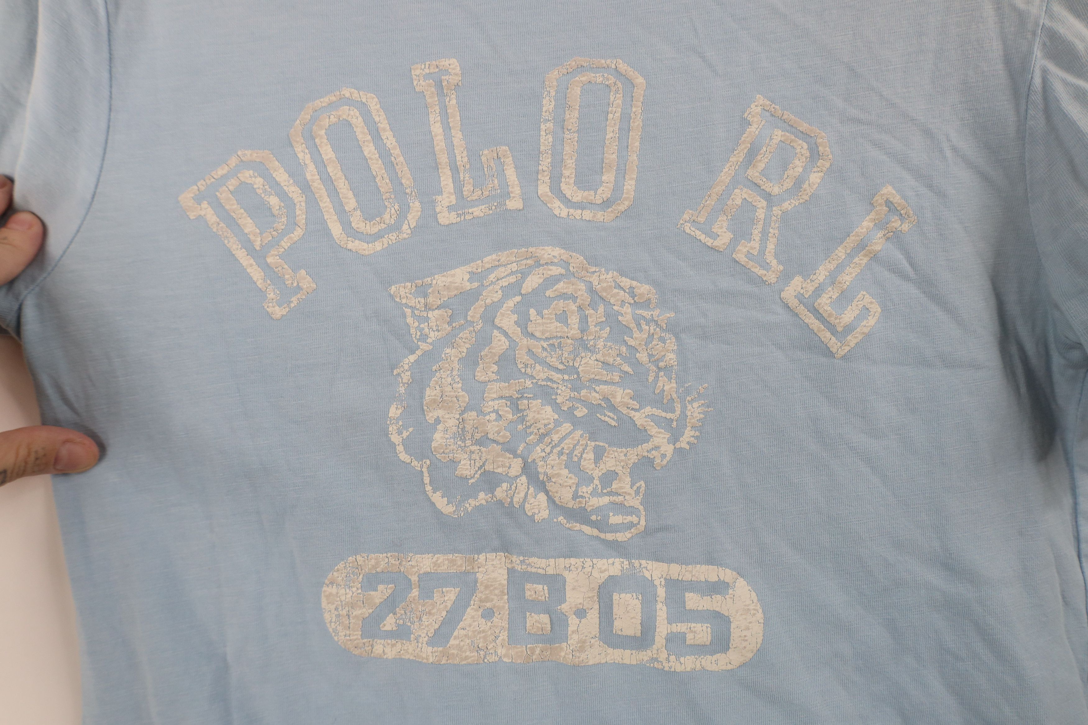 Ralph Lauren Ralph Lauren Custom Distressed Spell Out Tiger T-Shirt Blue Size US S / EU 44-46 / 1 - 4 Thumbnail