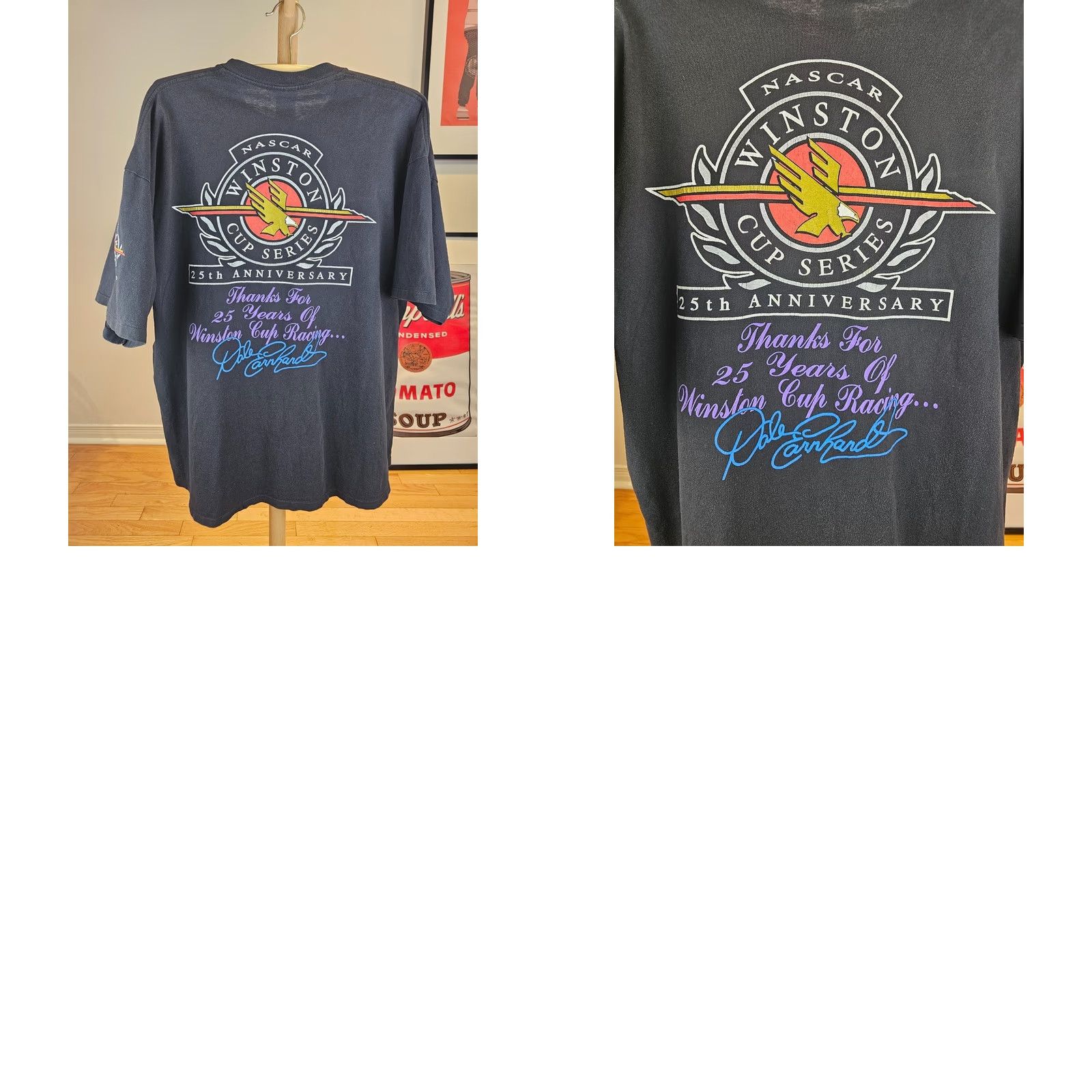 Vintage VINTAGE 95' WINSTON CUP RACING 25TH ANNIVERSARY DALE EARNHARDT T-SHIRT SZ XL Mens T-Shirt Short Sleeve Black Cotton 25 Inch 31 Inch Size US XL / EU 56 / 4 - 8 Thumbnail