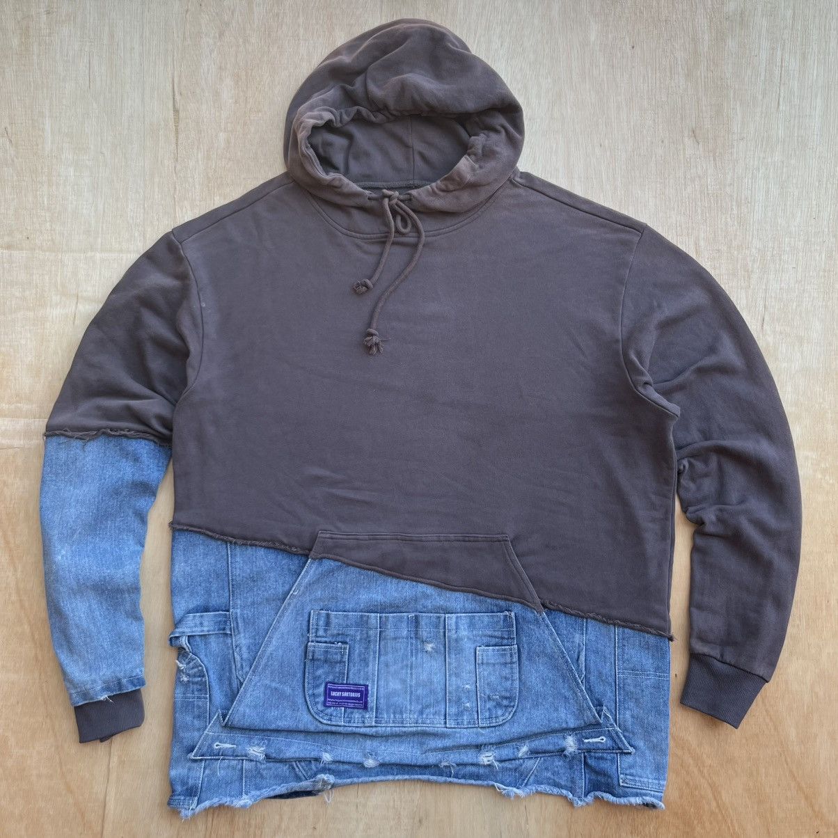 Japanese Brand LUCKY SARTORIOUS RECONSTRUCTED FADED HOODIE LIKE GREG Size US XXL / EU 58 / 5 - 1 Thumbnail