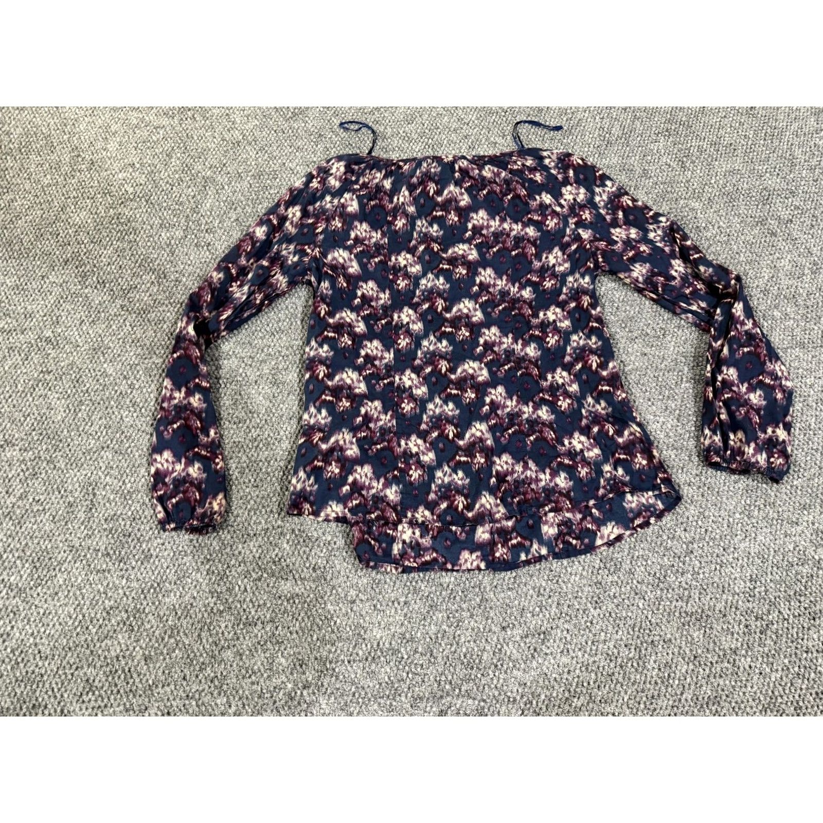 Lucky Brand Lucky Brand Shirt Womens S Blue Geometric Off Shoulder Long Sleeve Boho Top Size S / US 4 / IT 40 - 7 Thumbnail