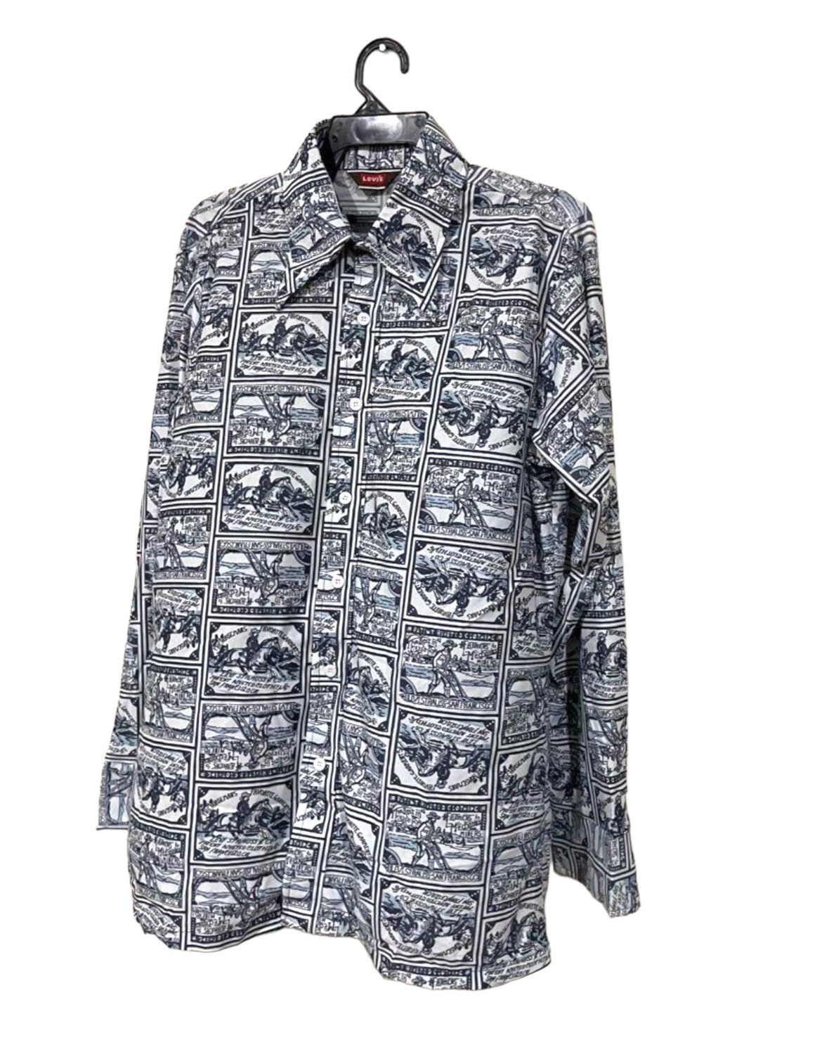 Levi's 70s Levis The Farmer AOP True Vintage Very Rare Shirts Size US L / EU 52-54 / 3 - 2 Thumbnail