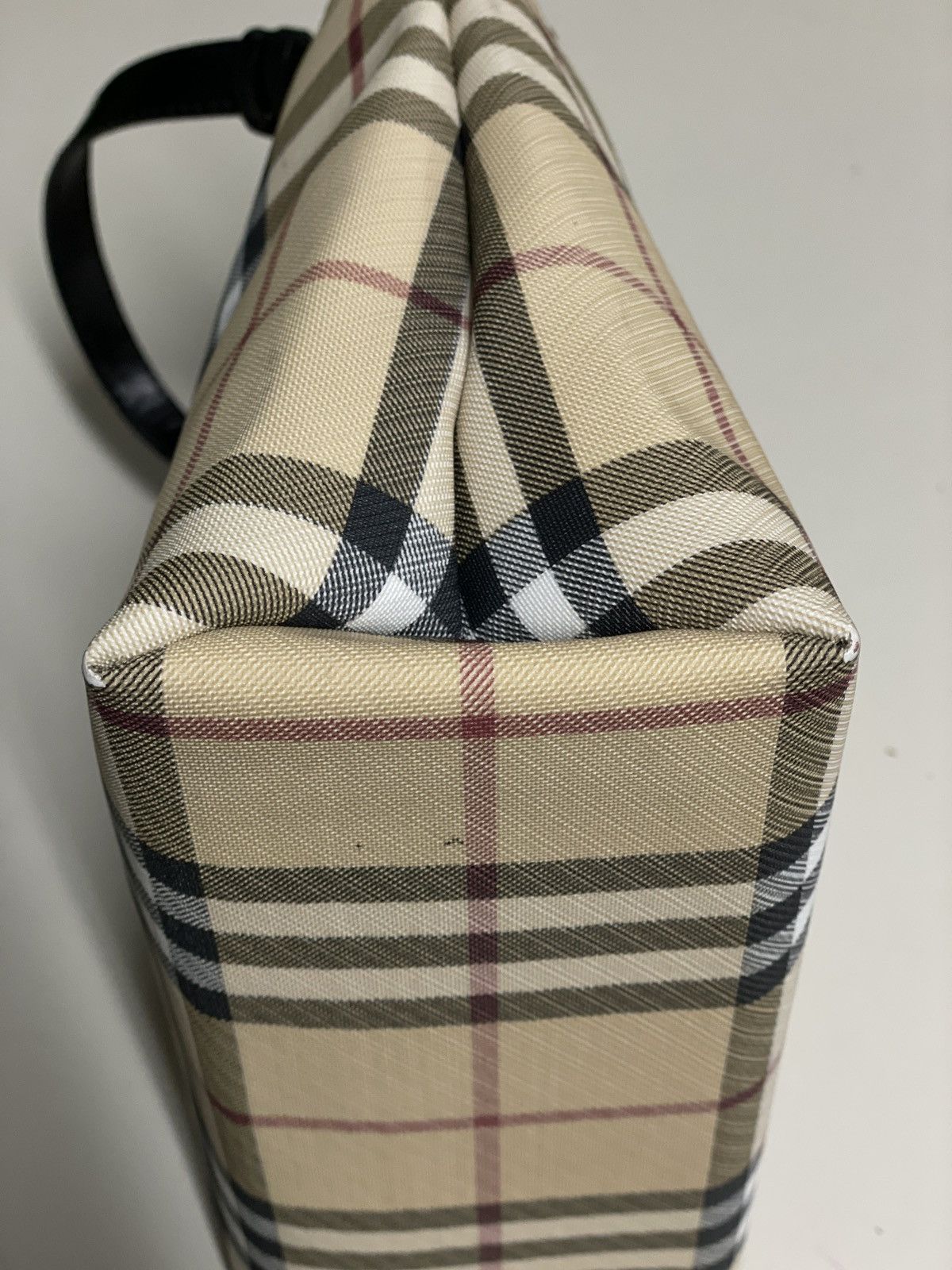 Burberry VTG BURBERRY Nova Check Leather-Canvas Tote Hand Bag Purse S Size ONE SIZE - 19 Thumbnail