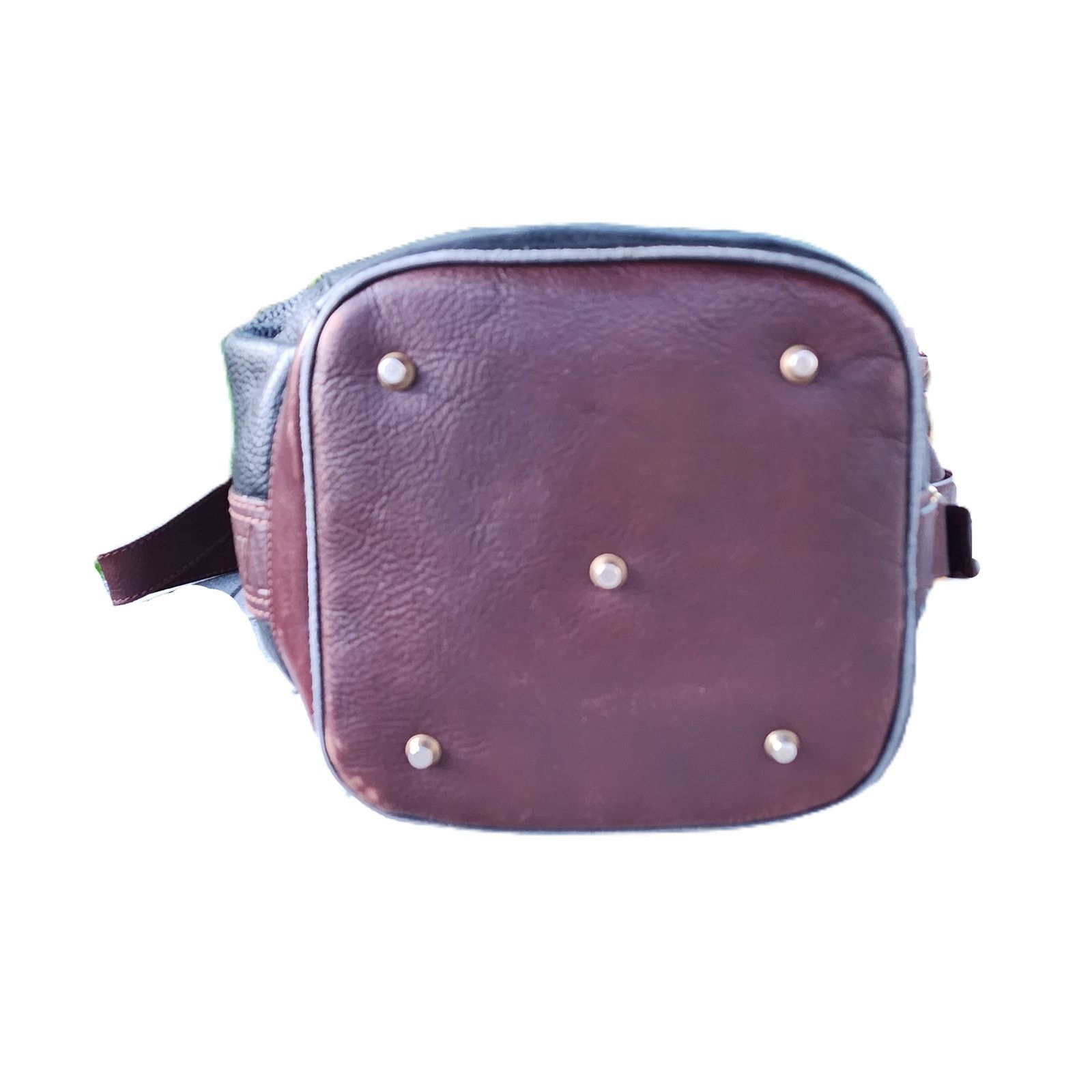 Designer Valentina Distressed Leather Convertible Bucket Sling Bag Size ONE SIZE - 9 Thumbnail