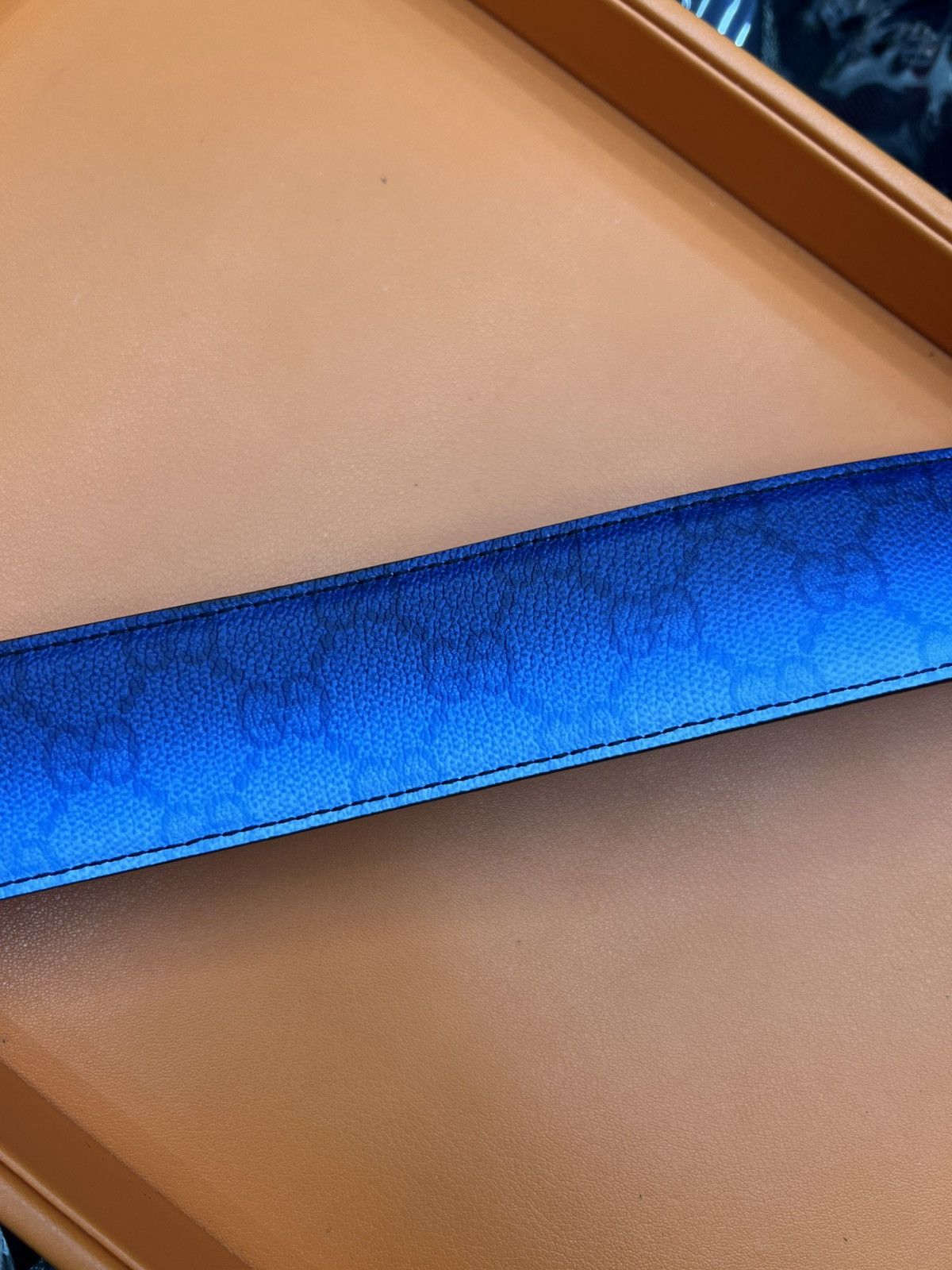 Gucci Gucci Chroma Belt Blue Gradient Canvas Monogram Print Size 36 - 7 Thumbnail