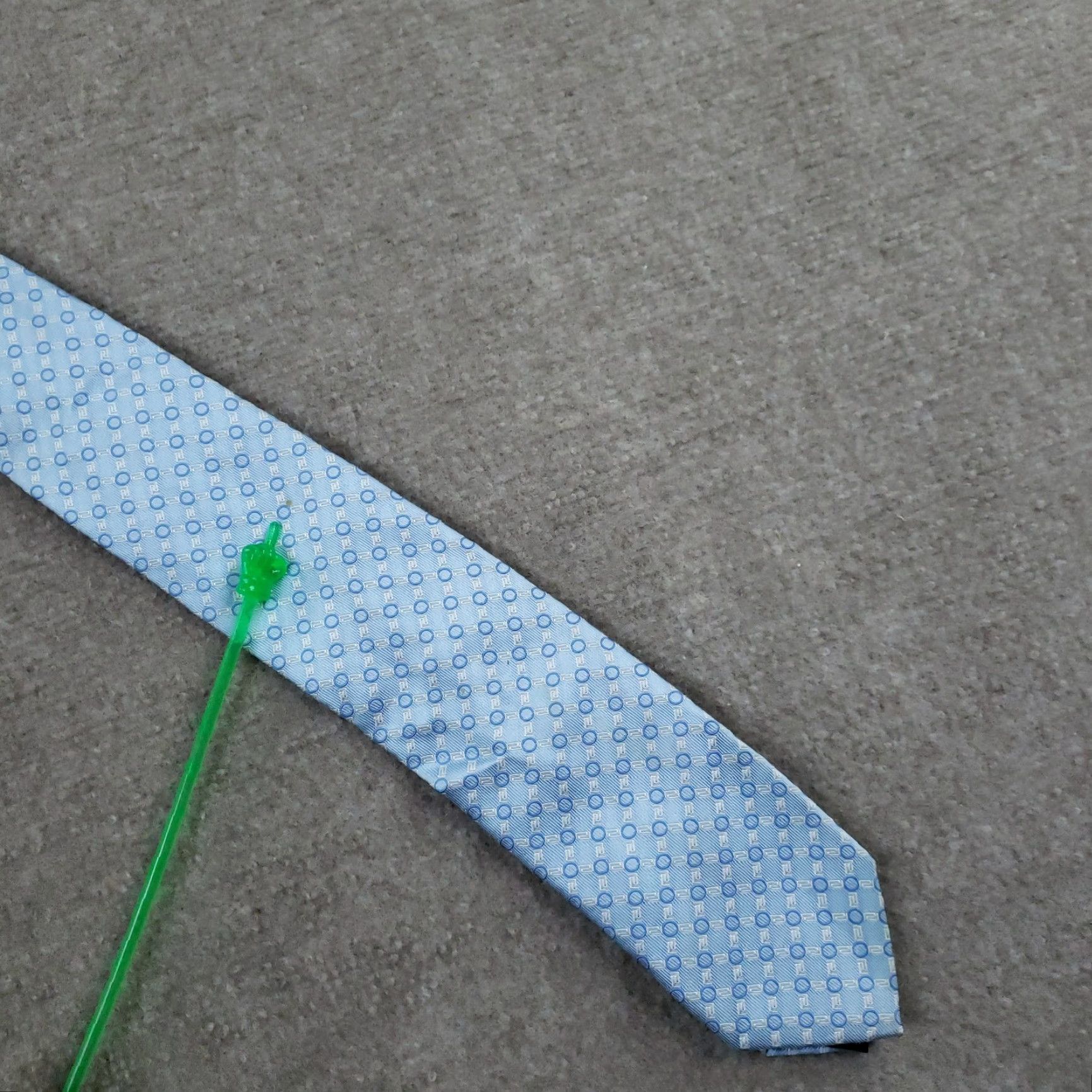 Versace Versace Tie Mens Blue Geometric Woven 100% Silk Designer Necktie Made Italy Z Size ONE SIZE - 7 Thumbnail