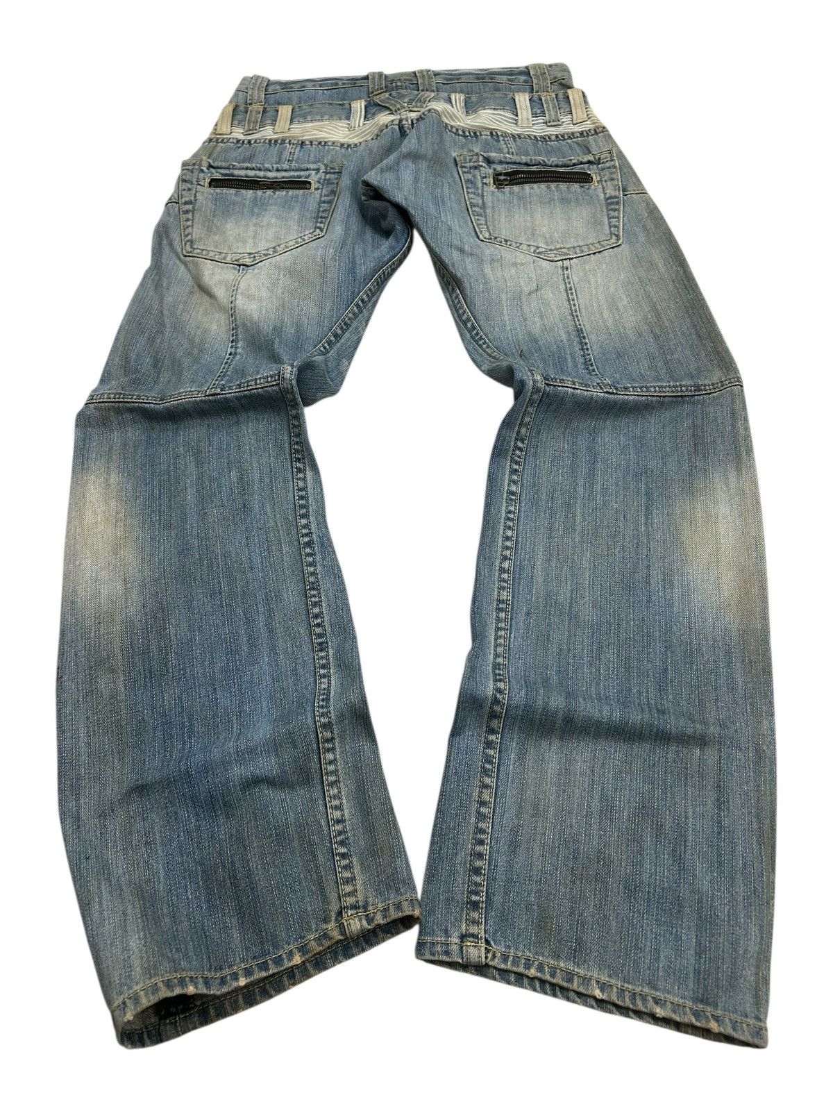 Le Grande Bleu (L.G.B.) Dominate Handcrafted Jean Japan Double Waist Dirty Distress Size US 31 - 11 Thumbnail