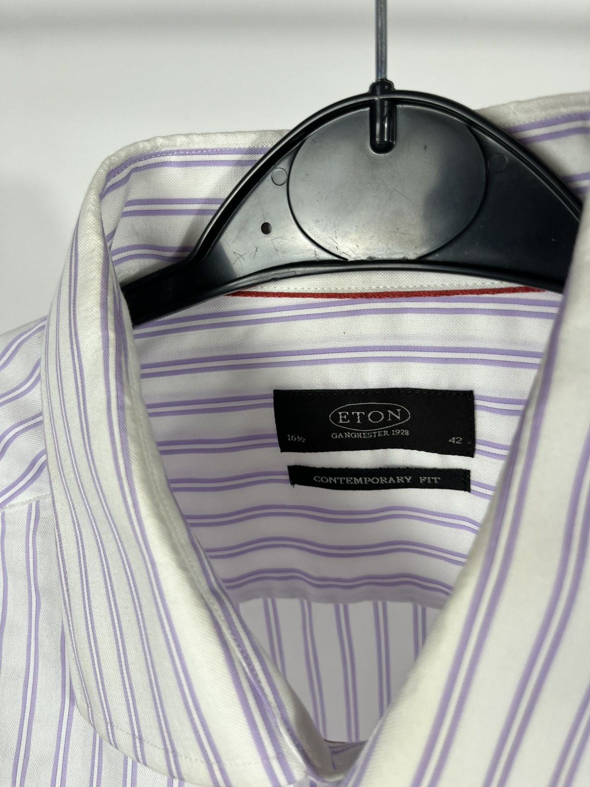 Eton Eton Contemporary Fit Striped Shirt 16.5 42 Purple White Size US L / EU 52-54 / 3 - 10 Thumbnail