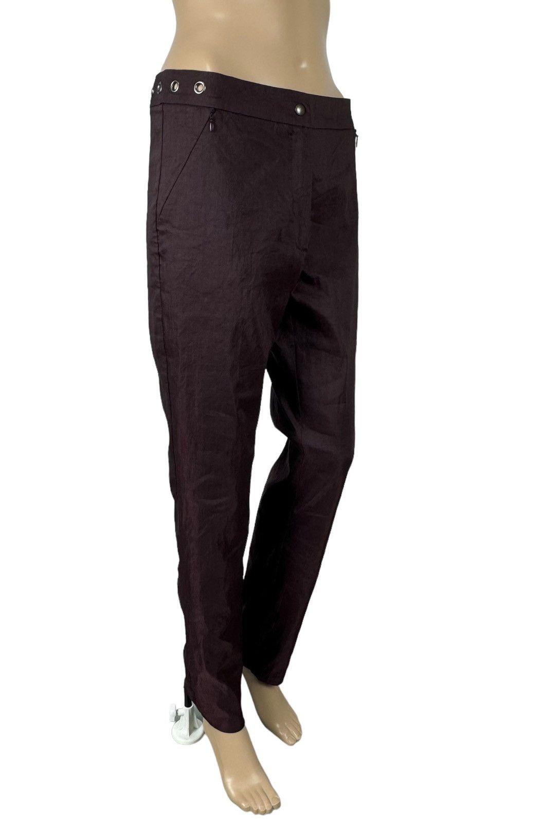 Sarah Pacini Sarah Pacini Linen-Elastan Slim Pants size 1 Size 24" / US 00 / IT 34 - 3 Thumbnail