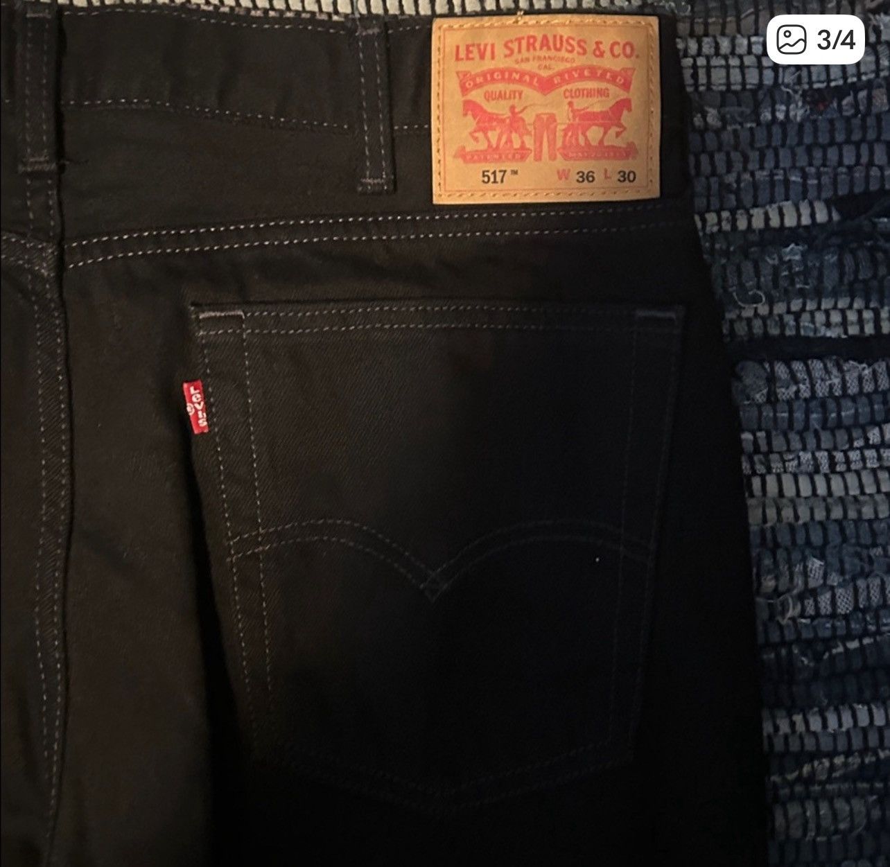 Levi's Levi’s Dark Black Denim Trousers Size US 36 / EU 52 - 3 Thumbnail