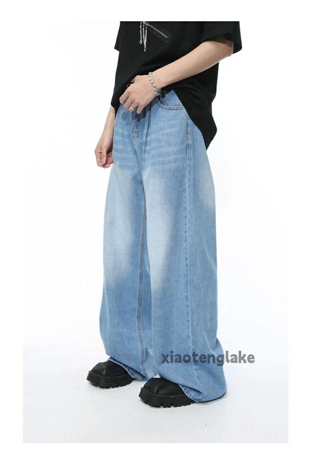 Jean × Vintage loose baggy washed faded skate hiphop jeans Size US 30 / EU 46 - 4 Thumbnail