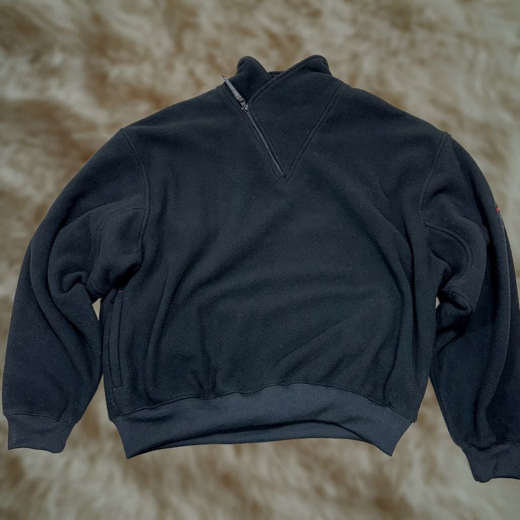 Vintage Sun Mountain Men's Black Fleece Sweater Pullover Golf Stretch Quarter Zip Sz L Size US L / EU 52-54 / 3 - 1 Thumbnail