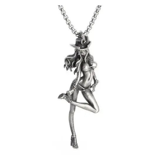 Jewelry Sexy Cowboy Girl Pendant Necklaces Size ONE SIZE - 1 Thumbnail