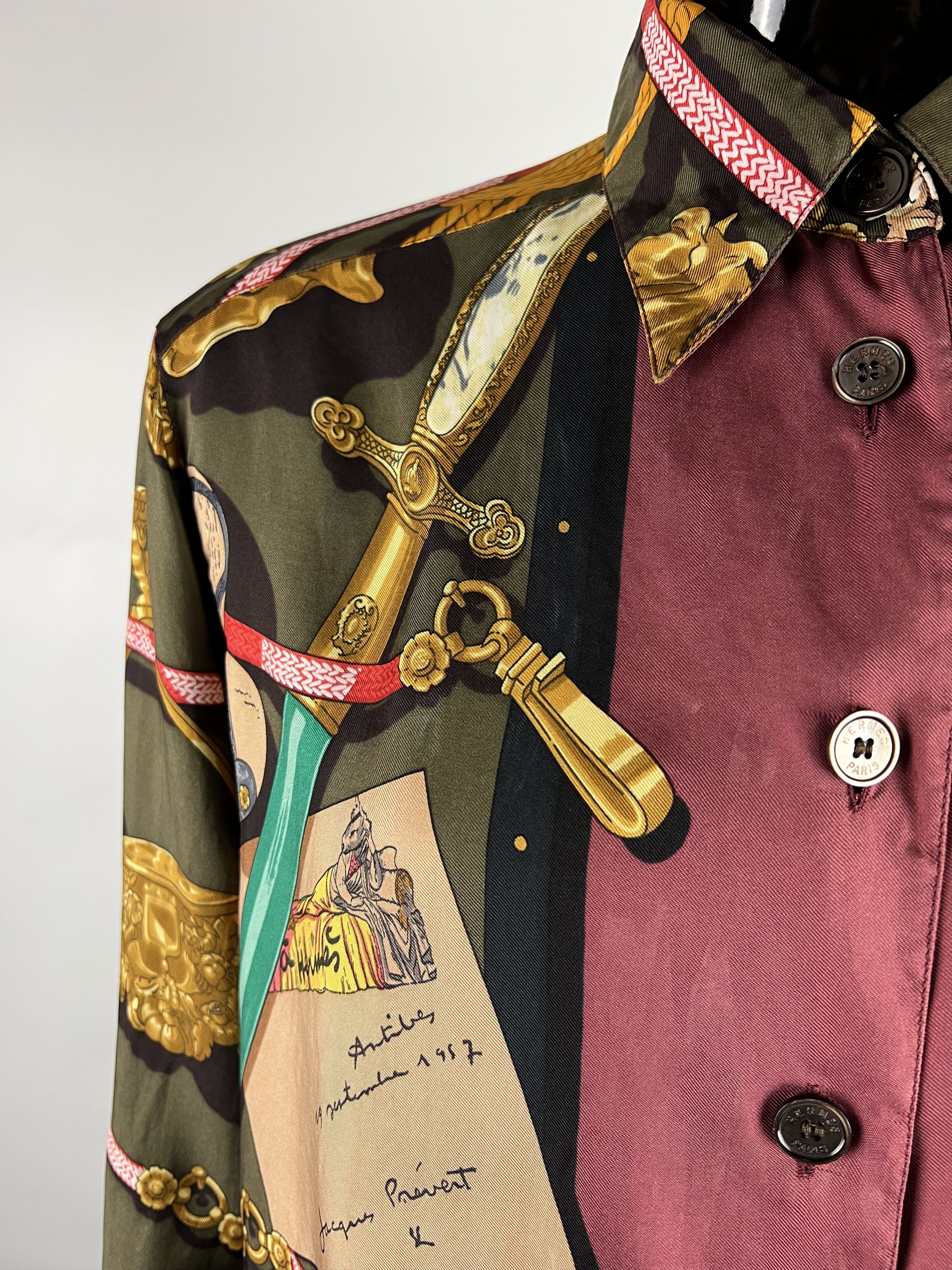 Hermes Hermès Ultra Rare Vintage Silk Button Up Shirt Size 40 Size M / US 6-8 / IT 42-44 - 18 Thumbnail