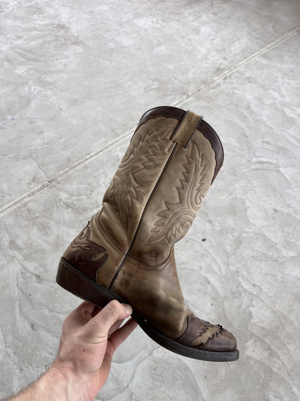 Cowboy Equipment Vintage Sancho Leather Western Cowboy Boots Rare AvantGarde Size US 8 / EU 41 - 2 Thumbnail