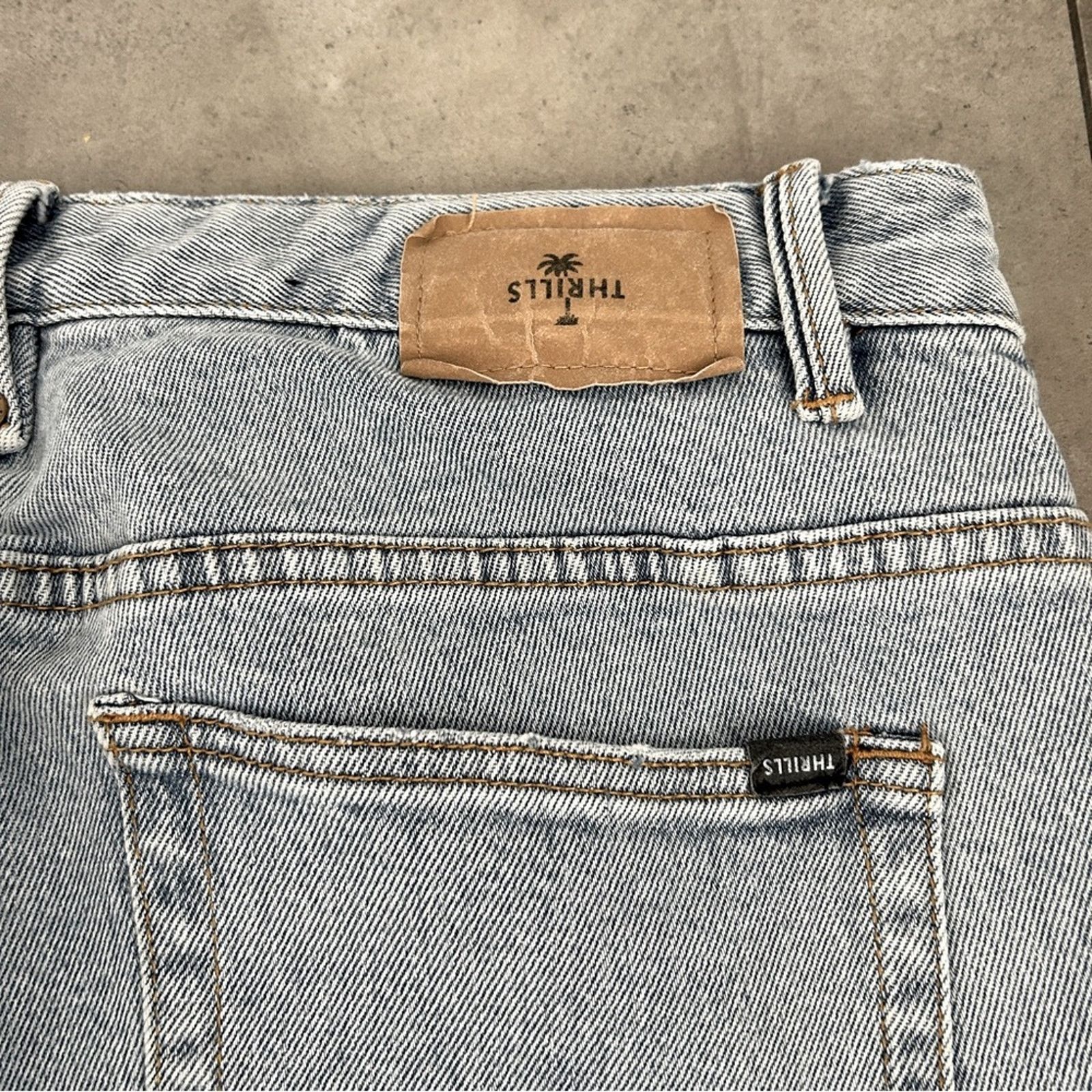 THRILLS Men's THRILLS Bones denim jeans light wash blue straight 36 Size US 36 / EU 52 - 8 Thumbnail