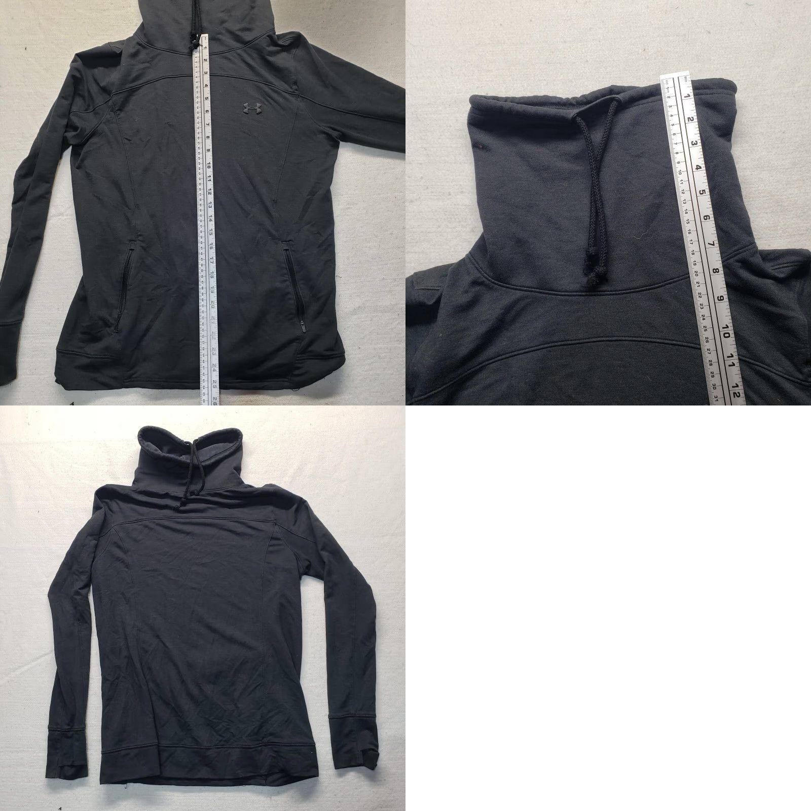 Under Armour Under Armour Sweatshirt Turtleneck Dark Gray Long Sleeve Women M Medium Pullover Regular Lightweight Fleece Solid Logo Size M / US 6-8 / IT 42-44 - 8 Thumbnail