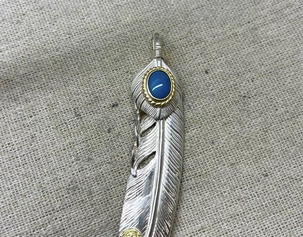 TADY & KING TADY & KING top Heart Feather Rope Turquoise Goros Style XL Size ONE SIZE - 4 Thumbnail