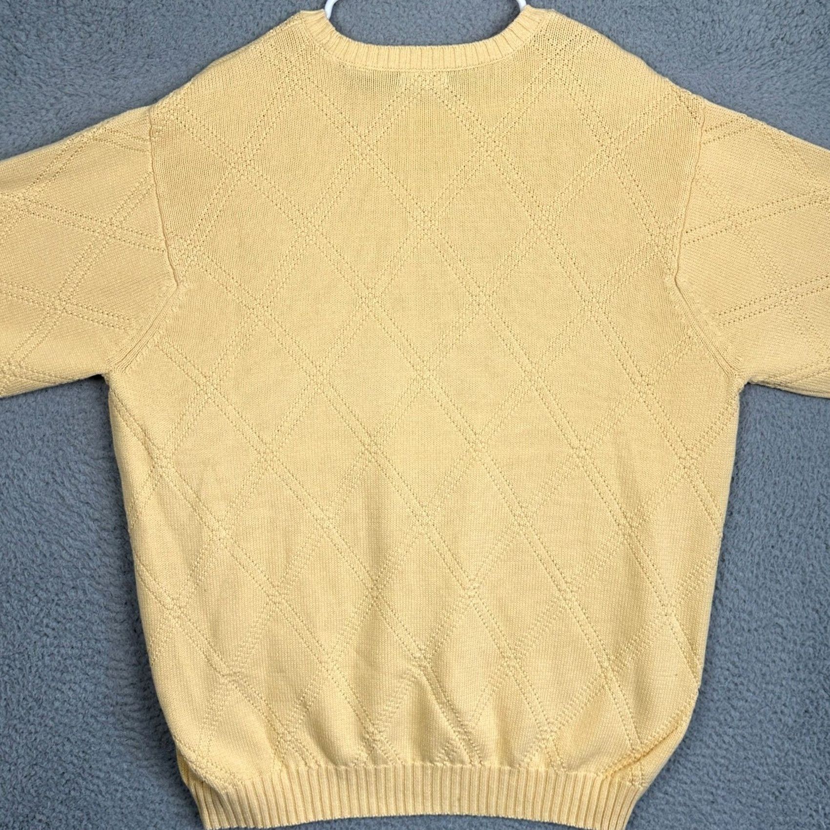 Izod VINTAGE IZOD Crewneck Sweater Shirt Mens XL Yellow Argyle Pullover Long Sleeve Size US XL / EU 56 / 4 - 3 Thumbnail