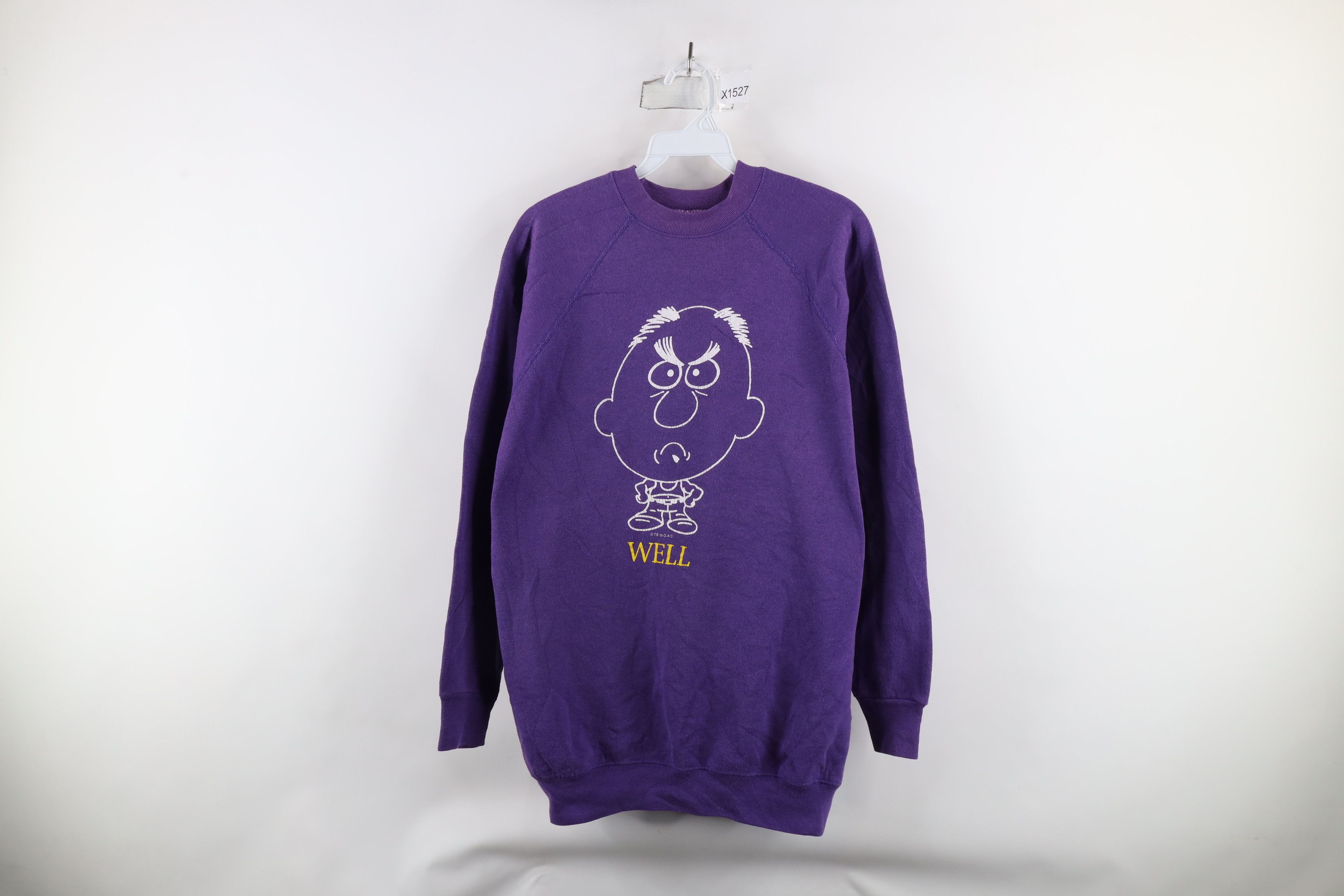 Vintage Vintage 90s Streetwear Spell Out Well Cartoon Sweatshirt USA Size ONE SIZE - 1 Thumbnail