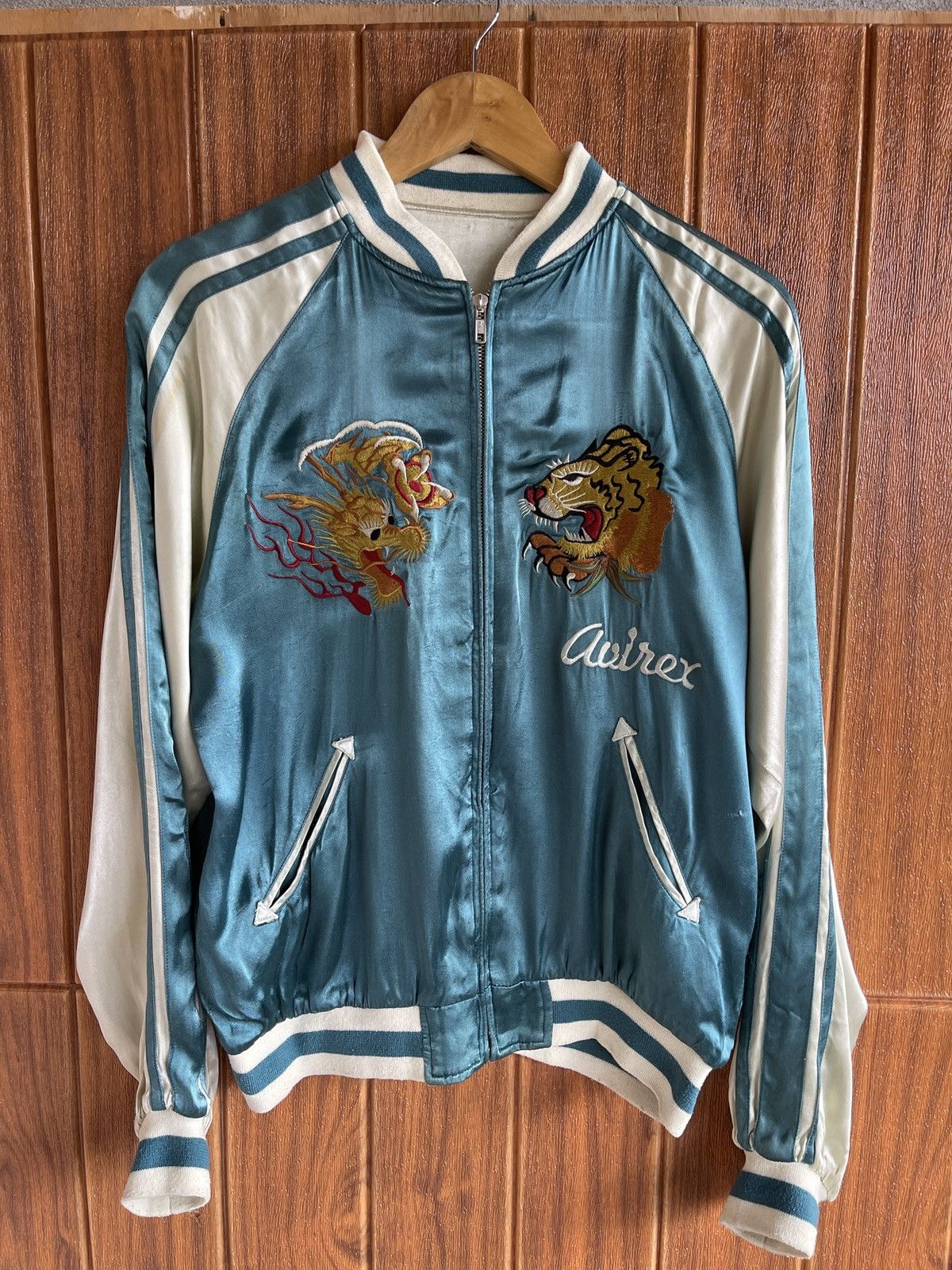 Avirex Rare🔥Vtg AVIREX x SUKAJAN JAPAN Satin Rayon Jacket Size US M / EU 48-50 / 2 - 4 Thumbnail