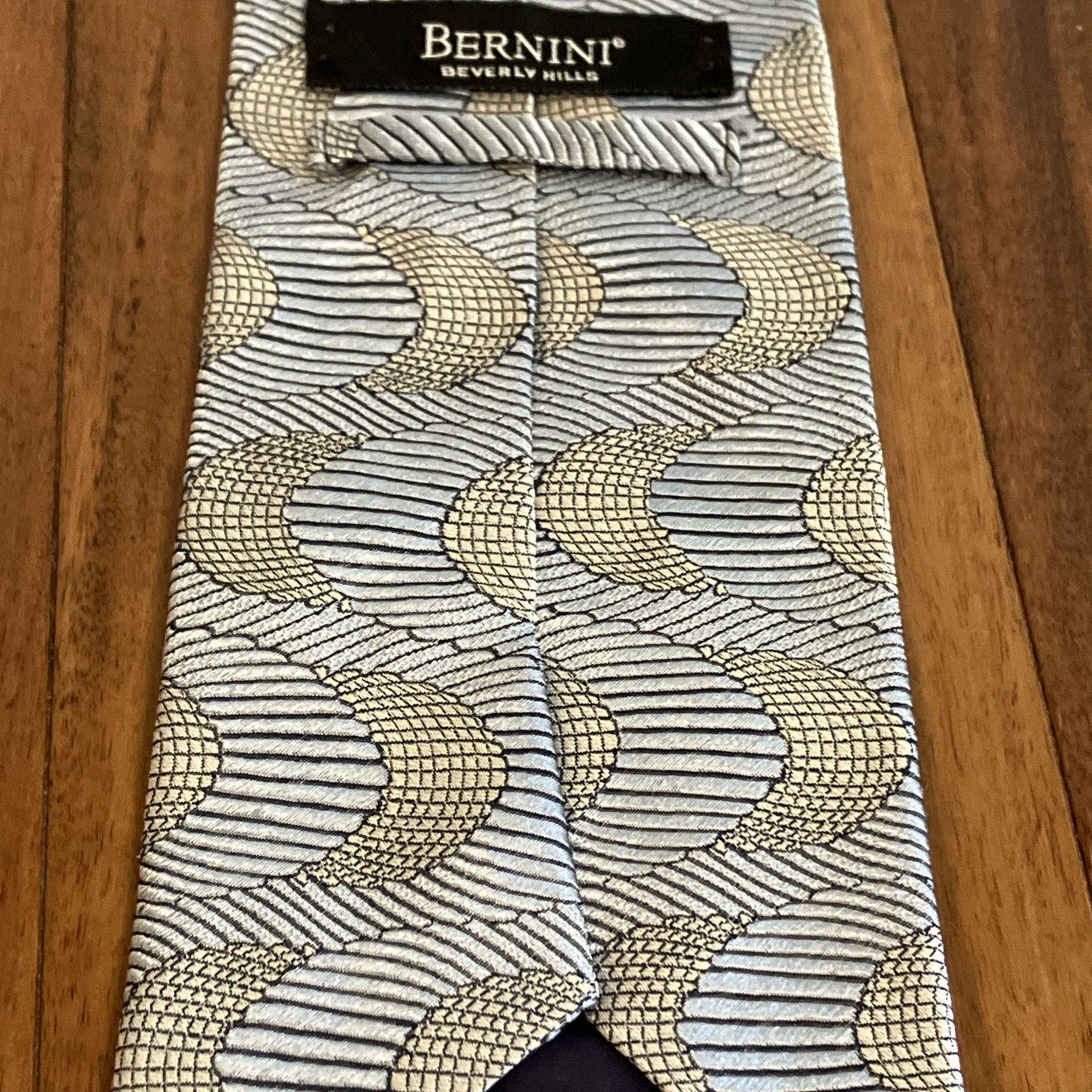 Other BERNINI Silk Tie Silver White Black ABSTRACT Deco Necktie Size ONE SIZE - 6 Thumbnail