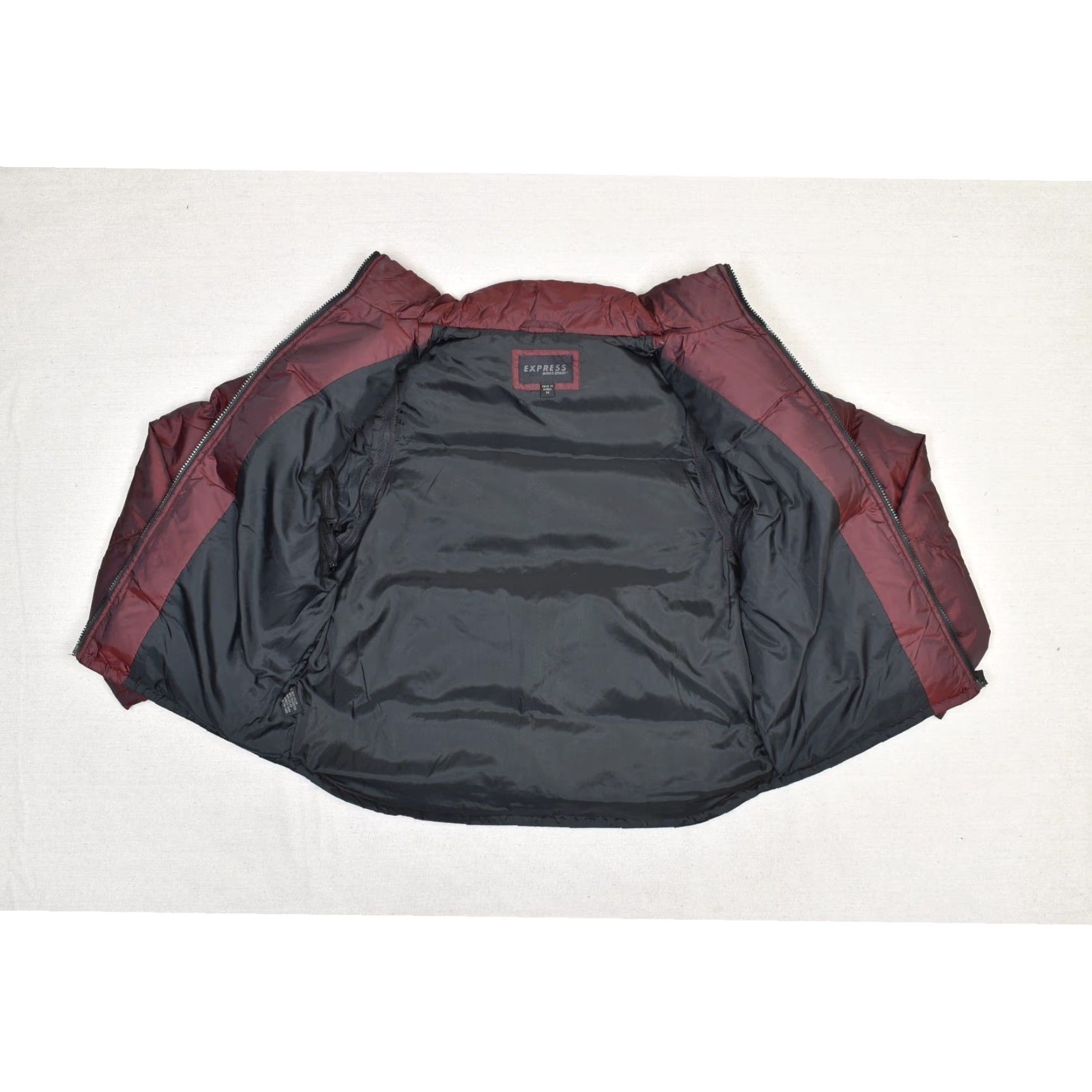 Express Express Men's Puffer Jacket Full Zip Red M Winter Coat Size US M / EU 48-50 / 2 - 3 Thumbnail