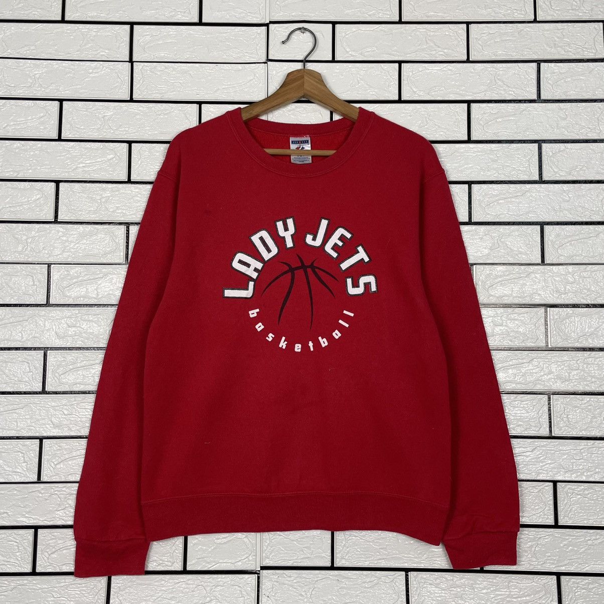 Jerzees Vintage Lady Jets Crewneck Red Sweatshirt Size US S / EU 44-46 / 1 - 1 Thumbnail