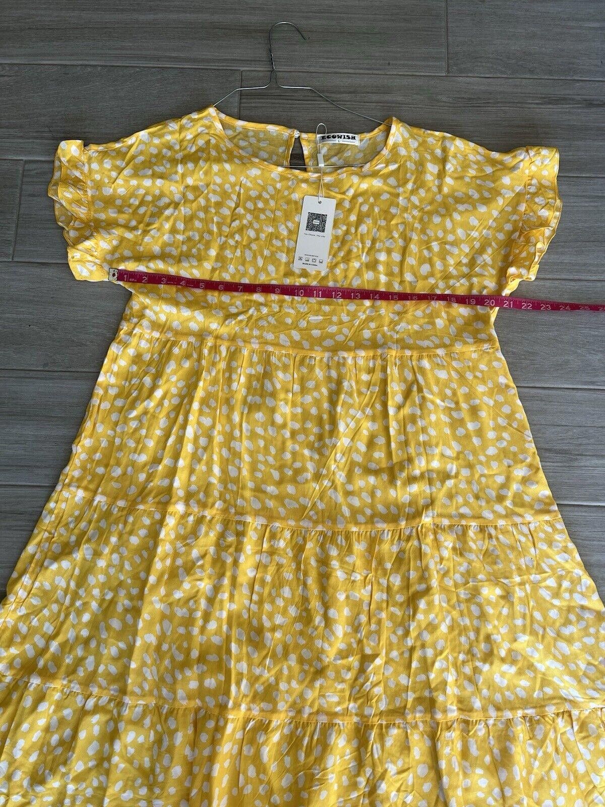 Designer Ecowish Dress in Beautiful Yellow Hues Sz L Size L / US 10 / IT 46 - 7 Thumbnail