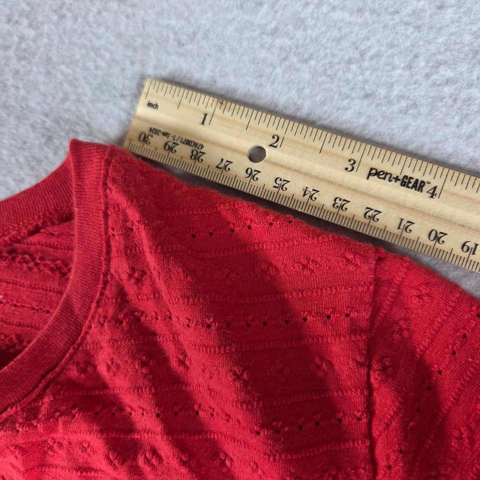 Designer White Stag Womens Short Sleeve Henley Plus 18W/20W Red Top Size XXL / US 16-18 / IT 52-54 - 8 Thumbnail