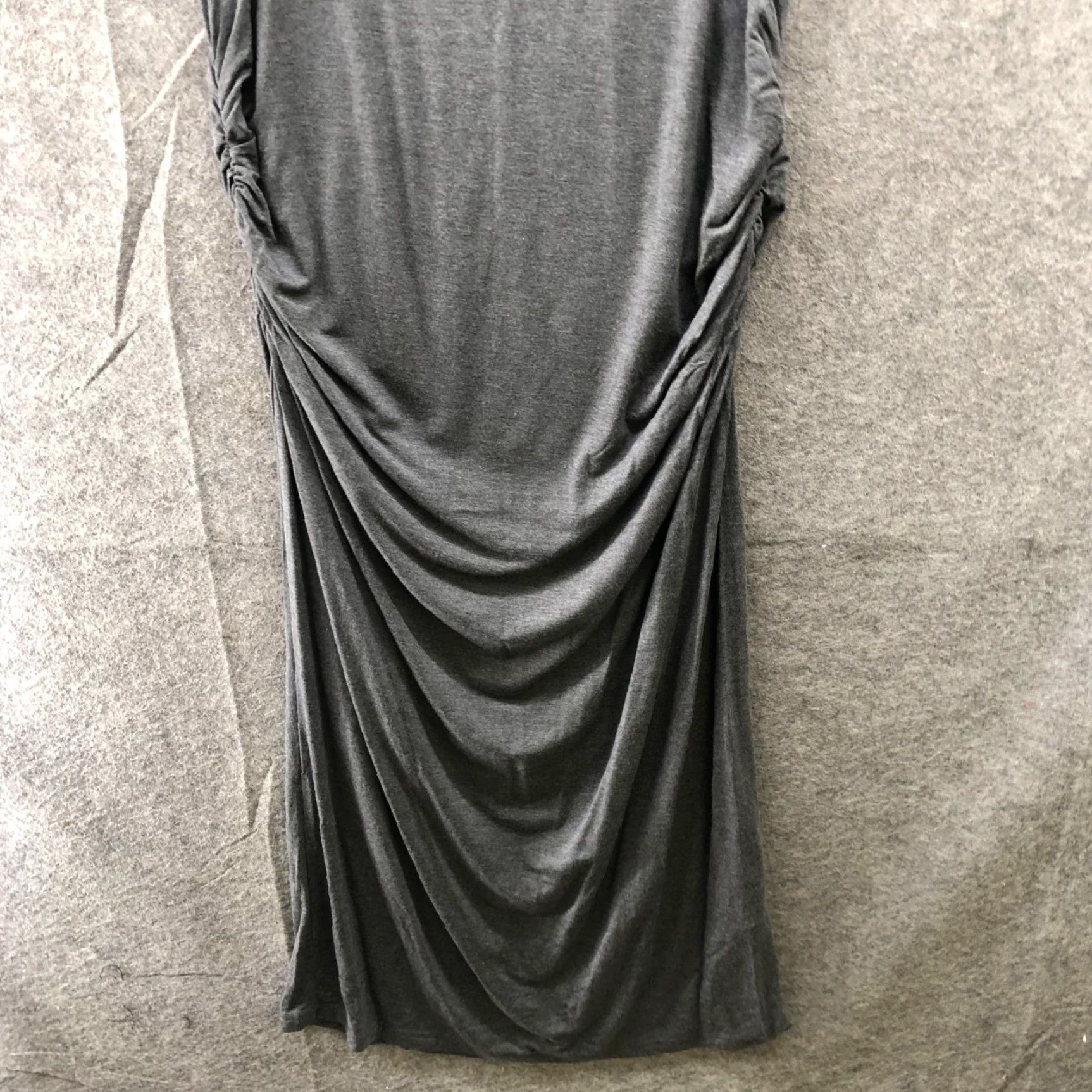 H&M VINTAGE? No — H&M Sleeveless Midi Dress XL Gray Ruched High Neck Drapey Jersey Knit Dress Men? Size XL / US 12-14 / IT 48-50 - 4 Thumbnail