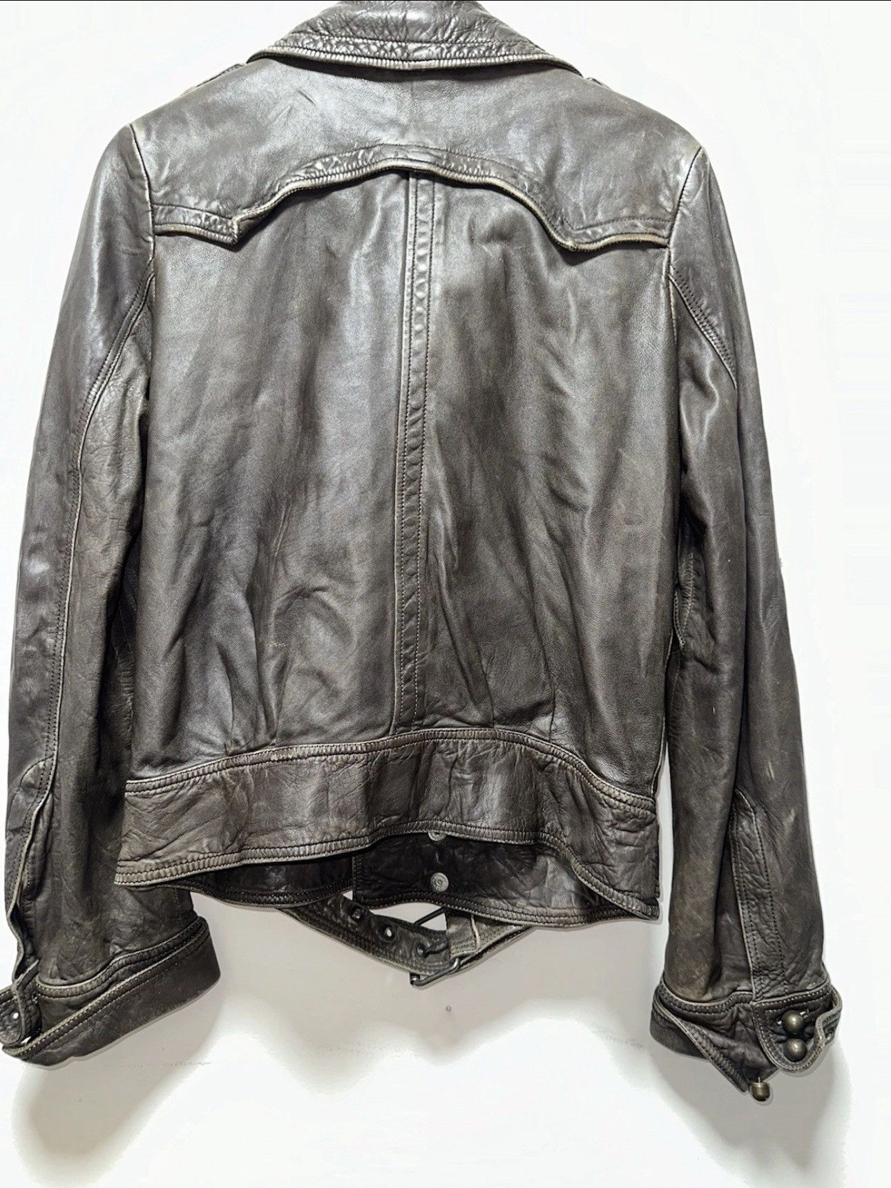 Diesel Diesel Y2K Brown Leather Motorcycle Jacket Belted Size L Size L / US 10 / IT 46 - 7 Thumbnail