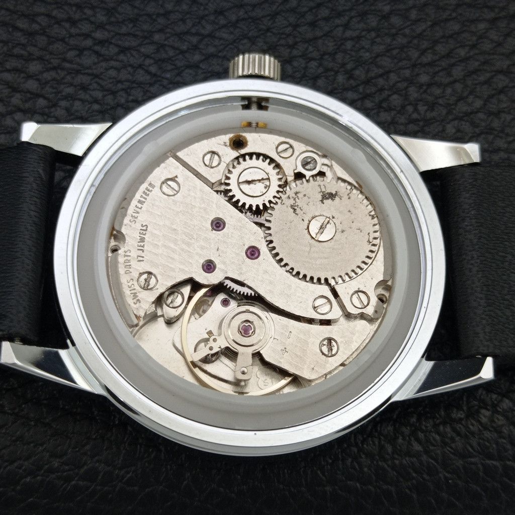 Other VINTAGE MONTINE HAND-WINDING SWISS MENS WHITE WATCH a444158 Size 38 - 9 Thumbnail