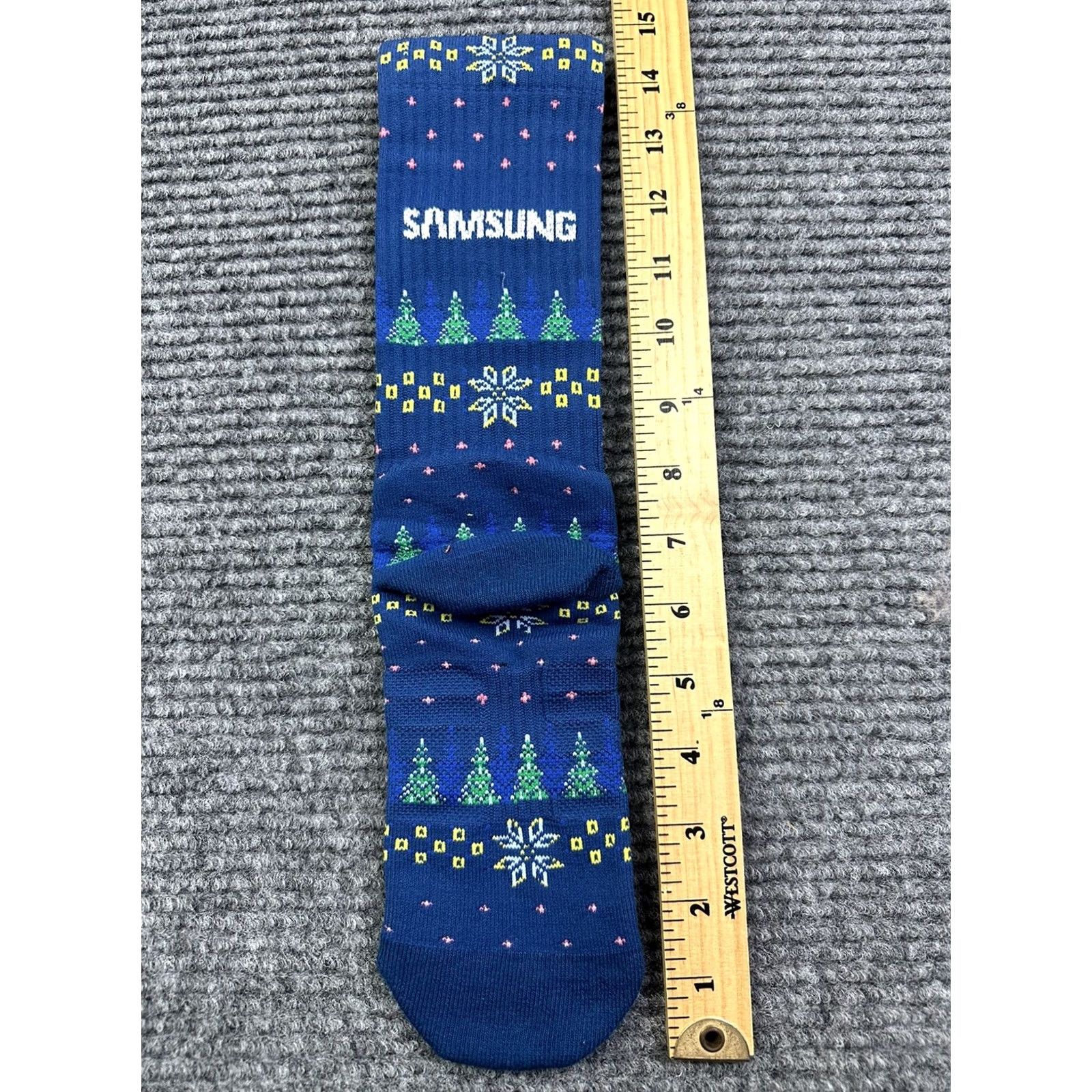 Samsung VINTAGE Samsung Tube Socks Men Regular Blue Holiday Workwear Logo Graphic 1 Pair AA Size ONE SIZE - 6 Thumbnail